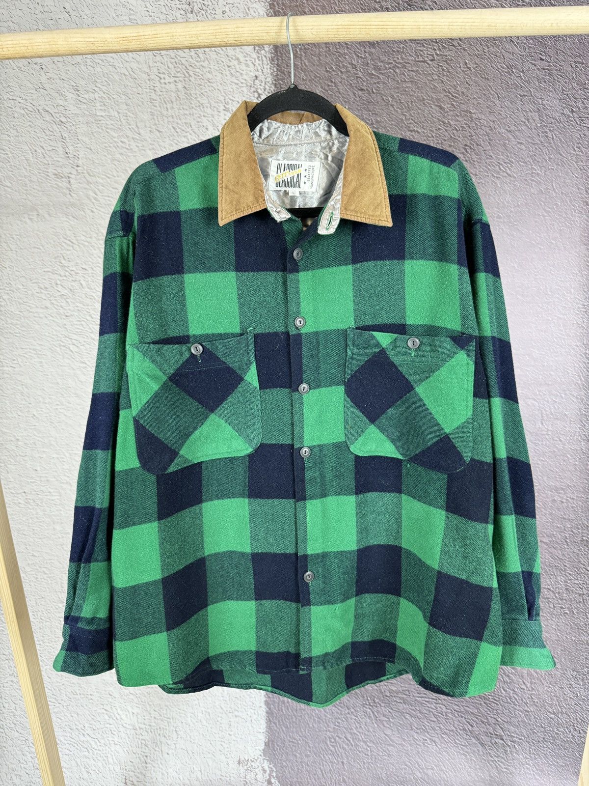 Flannel × Japanese Brand × Vintage Japan Classical LETT 1958 vintage flannel leather trim shirt Size US L / EU 52-54 / 3 - 2 Thumbnail