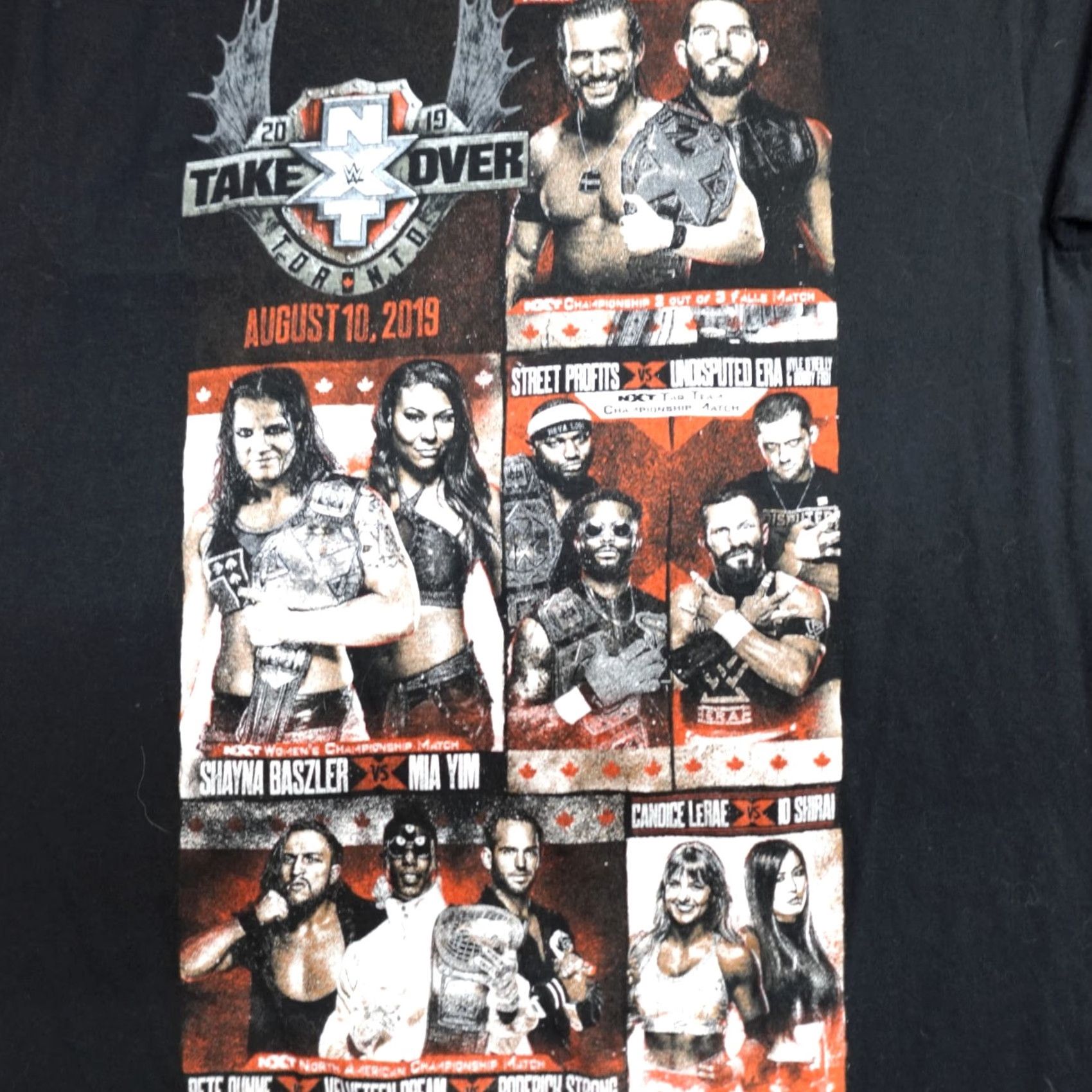 Vintage NXT Shirt Small Black Double Sided 2019 Toronto Gargano Candice Take Over Mens S Double-Sided Member Resize-Playoff? Size US S / EU 44-46 / 1 - 2 Thumbnail