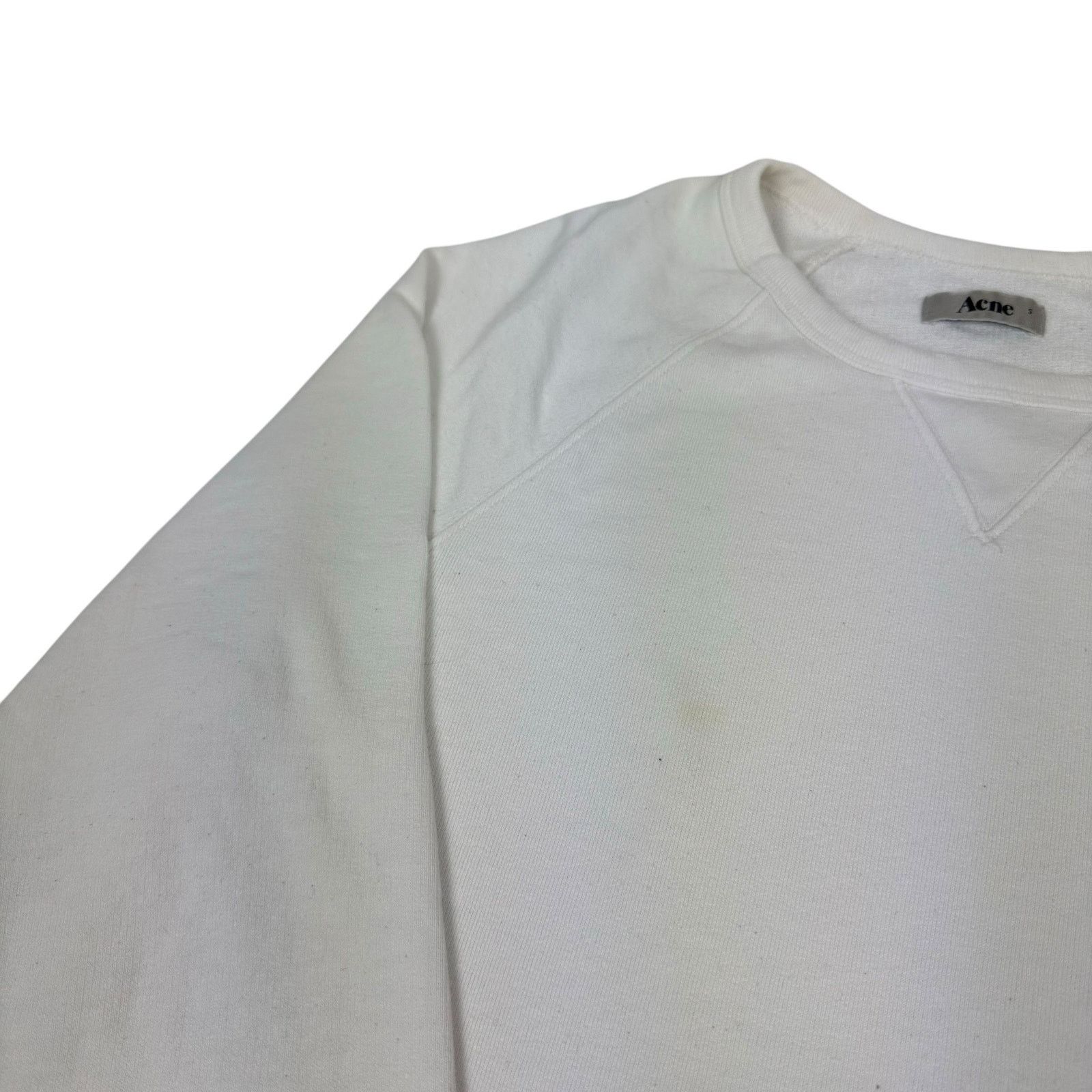 Acne Studios Acne Studios Mens White Cotton Crew Neck Pullover Sweatshirt Size US S / EU 44-46 / 1 - 3 Thumbnail