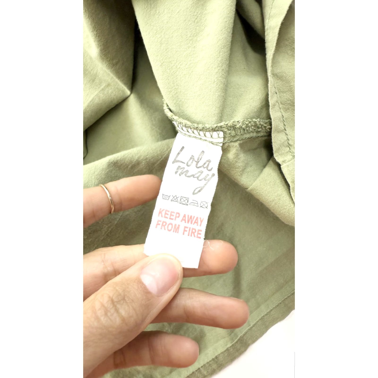 Vintage Lola May Dress Womens 8 Green Button Front Long Sleeve Pocket Shirt 100% Cotton Size M / US 6-8 / IT 42-44 - 5 Thumbnail