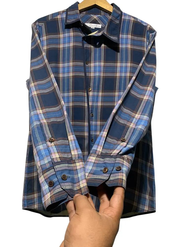Solid Homme Solid Homme x wooyoungmi asymmetrical blue check shirt Size US M / EU 48-50 / 2 - 7 Thumbnail