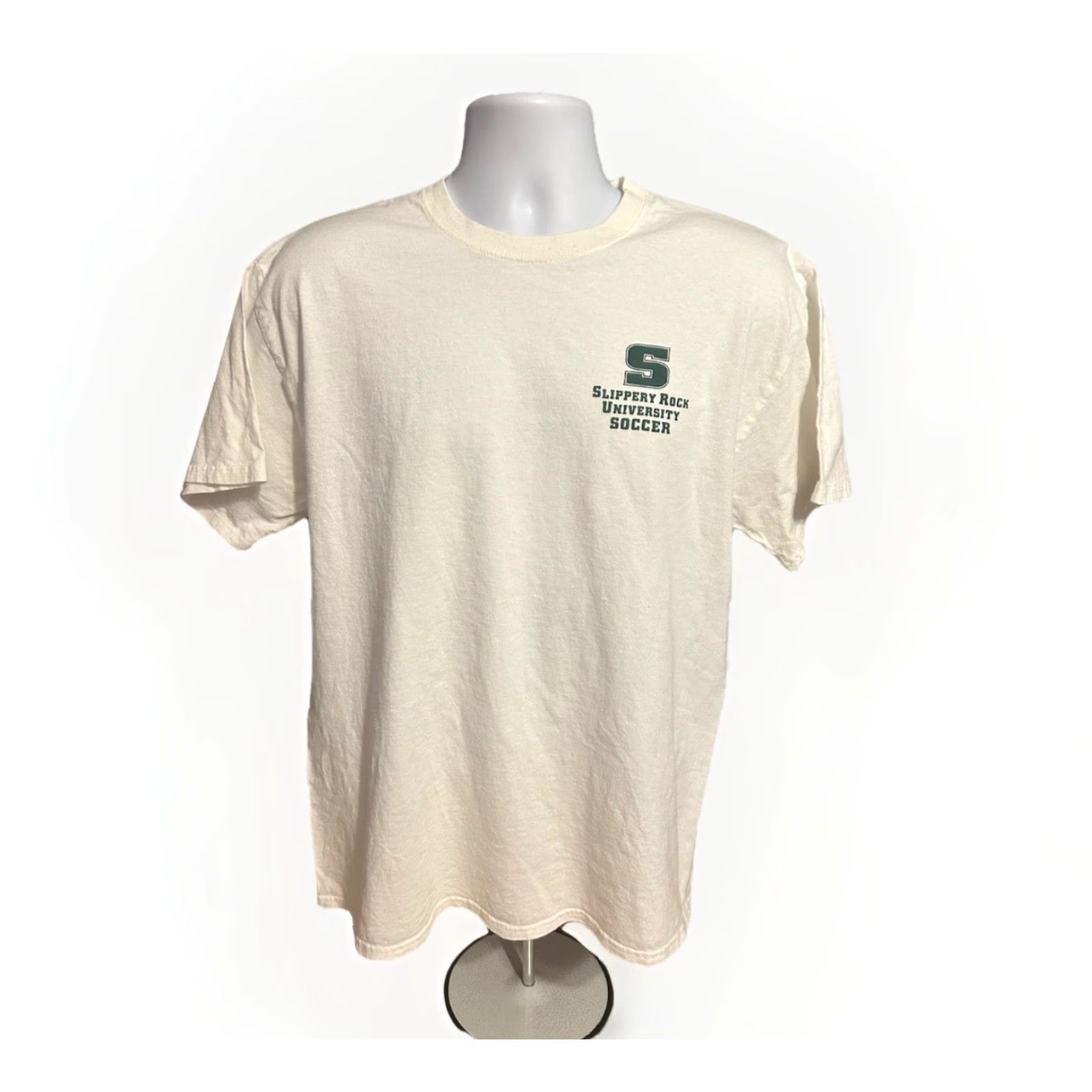 Port & Company VINTAGE Slippery Rock University Soccer Tee Shirt Adult Large White Short Sleeve Port & Company Shirt Mens Women Girls Boys? Size US L / EU 52-54 / 3 - 4 Thumbnail