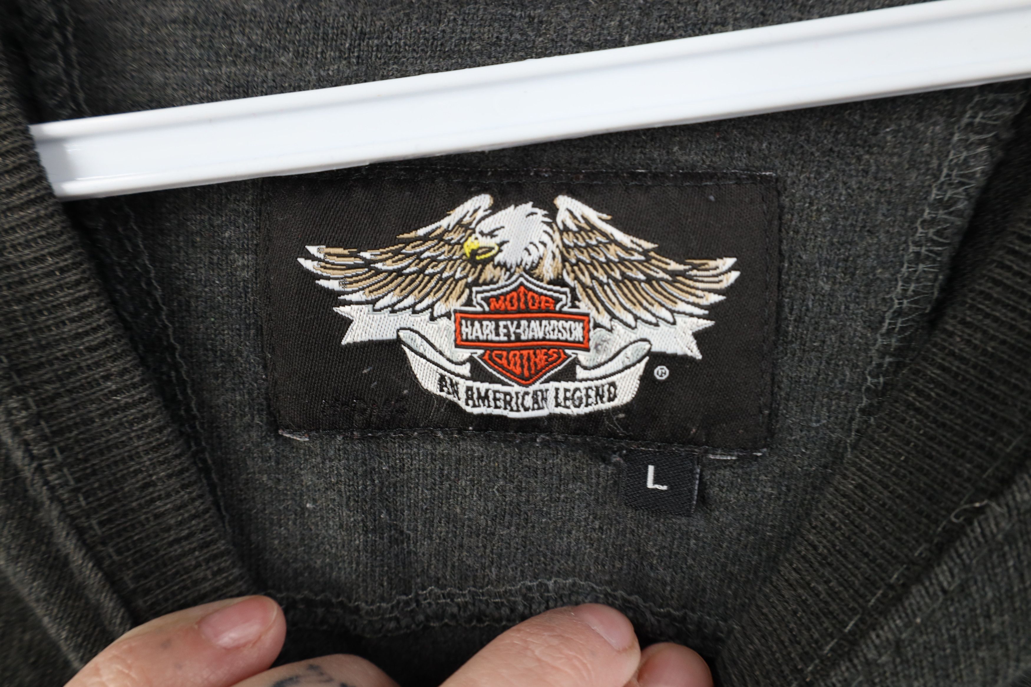 Harley Davidson Vintage 90s Harley Davidson Heavy Knit Long Sleeve T-Shirt Size US L / EU 52-54 / 3 - 10 Thumbnail