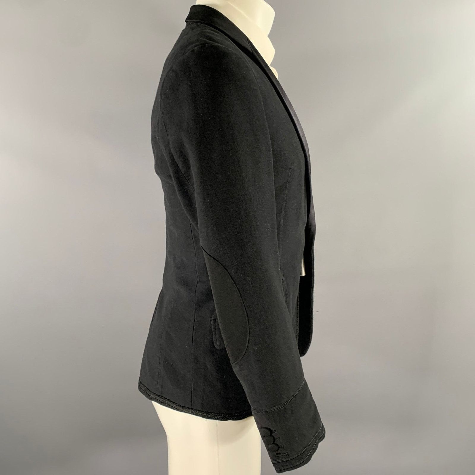 Junya Watanabe JUNYA WATANABE Black Cotton Wool Shawl Collar Sport Coat Size 38R - 3 Thumbnail