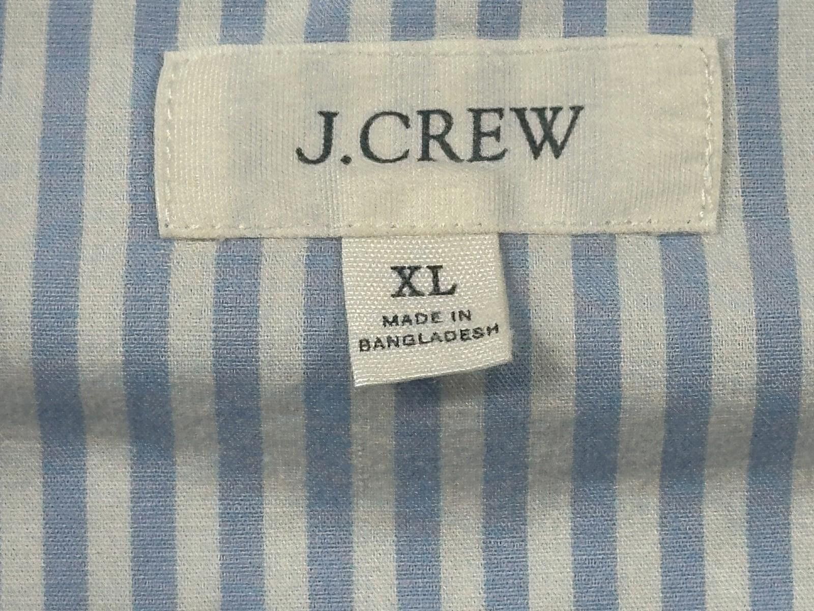 J.Crew J. Crew Men's XL Blue Striped Casual Button Down Shirt Size US XL / EU 56 / 4 - 8 Thumbnail