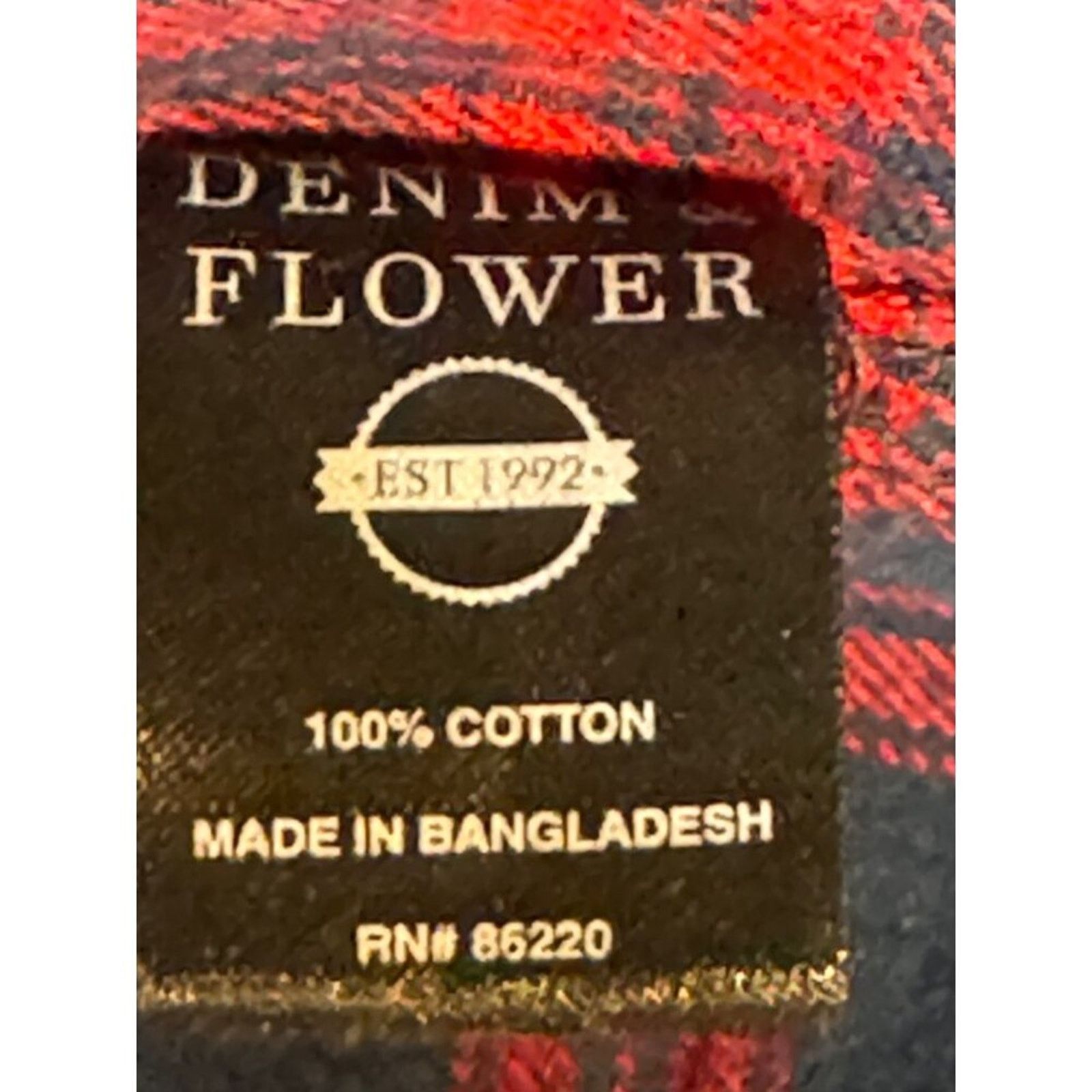 Other Denim & Flower Shirt Men's XL Flannel Casual Red/Blue Plaid Size XL / US 12-14 / IT 48-50 - 7 Thumbnail