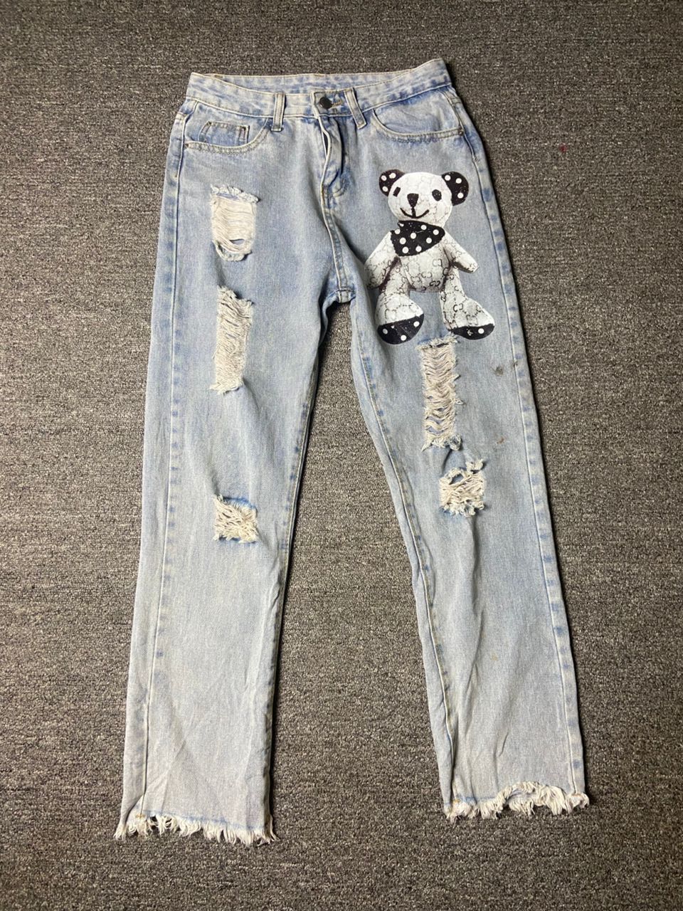 Japanese Brand Japanese Brand Distressed Printed Ripped Jeans (165) Size 27" / US 4 / IT 40 - 2 Thumbnail