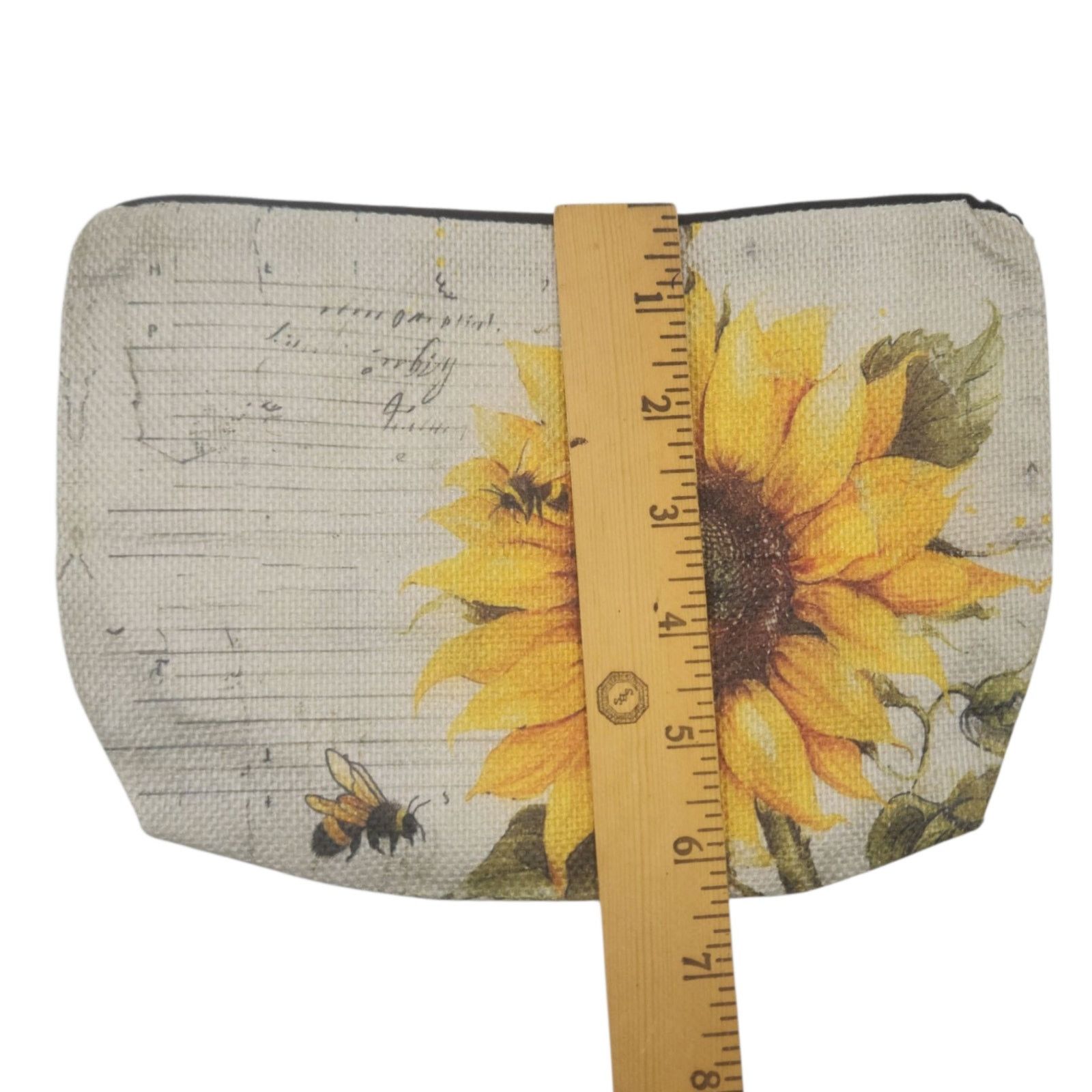 Other Vintage Sunflower Bee Cosmetic Bag Linen Makeup Organizer Size ONE SIZE - 8 Thumbnail