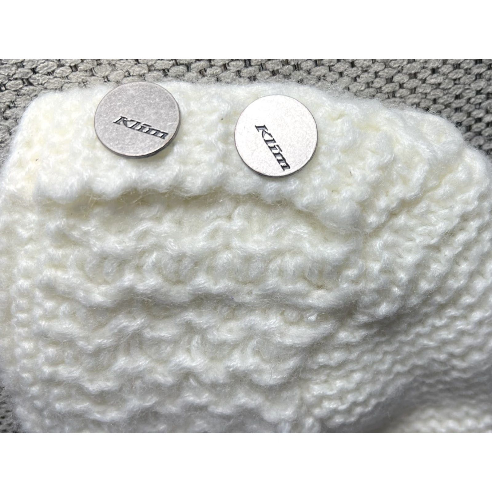 Vintage VINTAGE? NWT Klim Knit Beanie Hat Cap Peak Brim Lined Fleece Women White One Size Winter Winter Cap Womens Size ONE SIZE - 5 Thumbnail