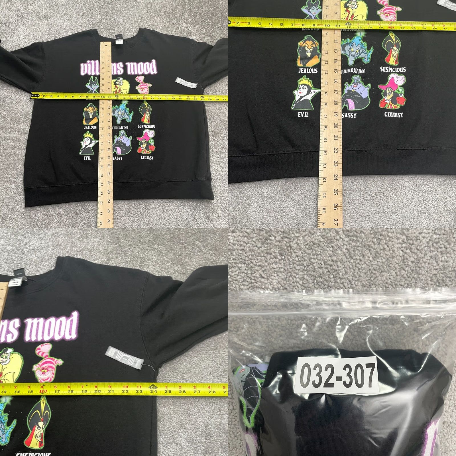 Disney Disney Villains Graphic Sweatshirt Women XXL Black Crew Neck Pullover NWT Size XXL / US 16-18 / IT 52-54 - 8 Thumbnail