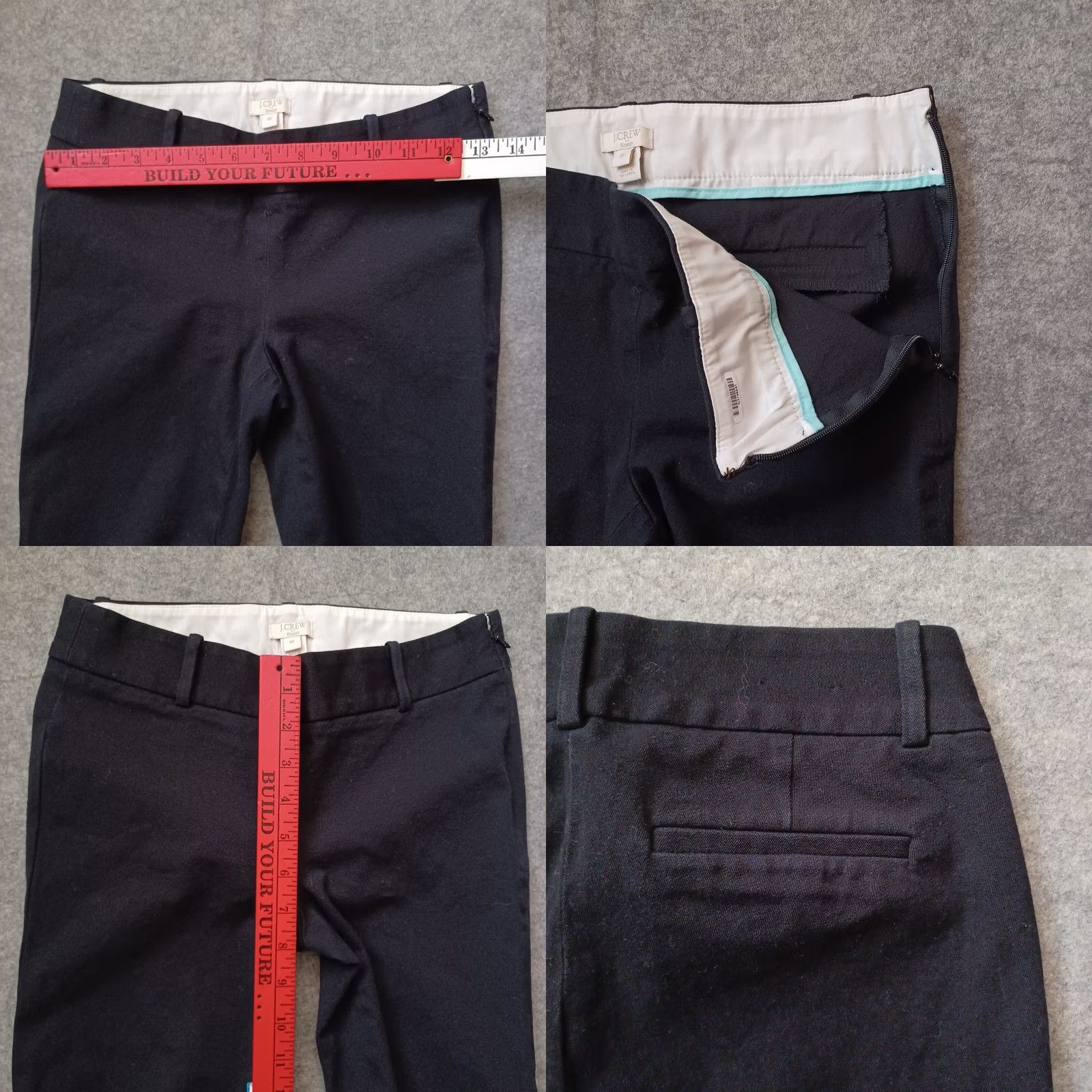 J.Crew J.CREW Pants Womens 00 Black Green Pockets Chino Ankle Straight Side Zip Shirt (adapted: but ensure only original words) Size 24" / US 00 / IT 34 - 10 Thumbnail