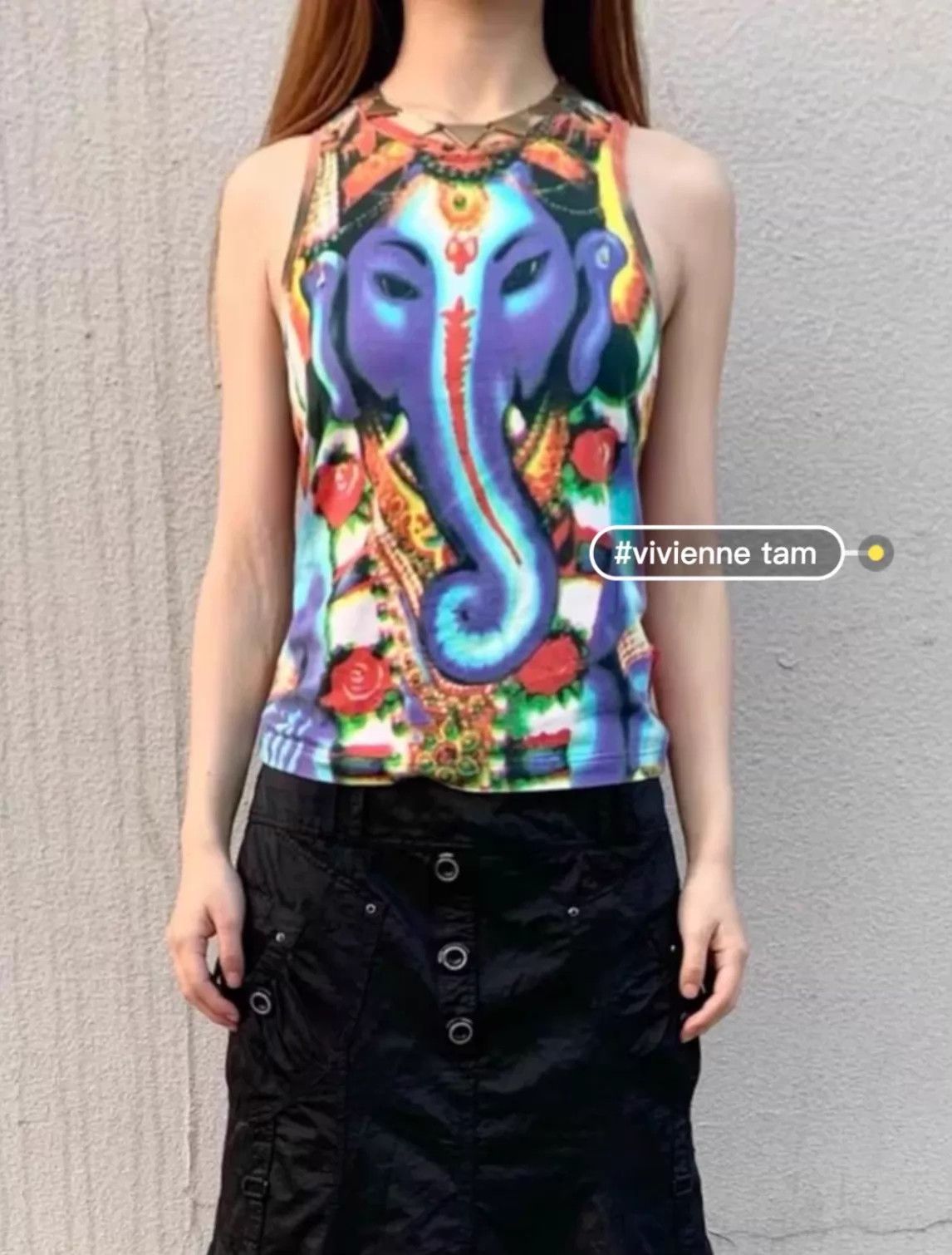 Vivienne Tam VIVIENNE TAM 90s Ganesh Neon Print Vest Size 0 Size XS / US 0-2 / IT 36-38 - 3 Thumbnail