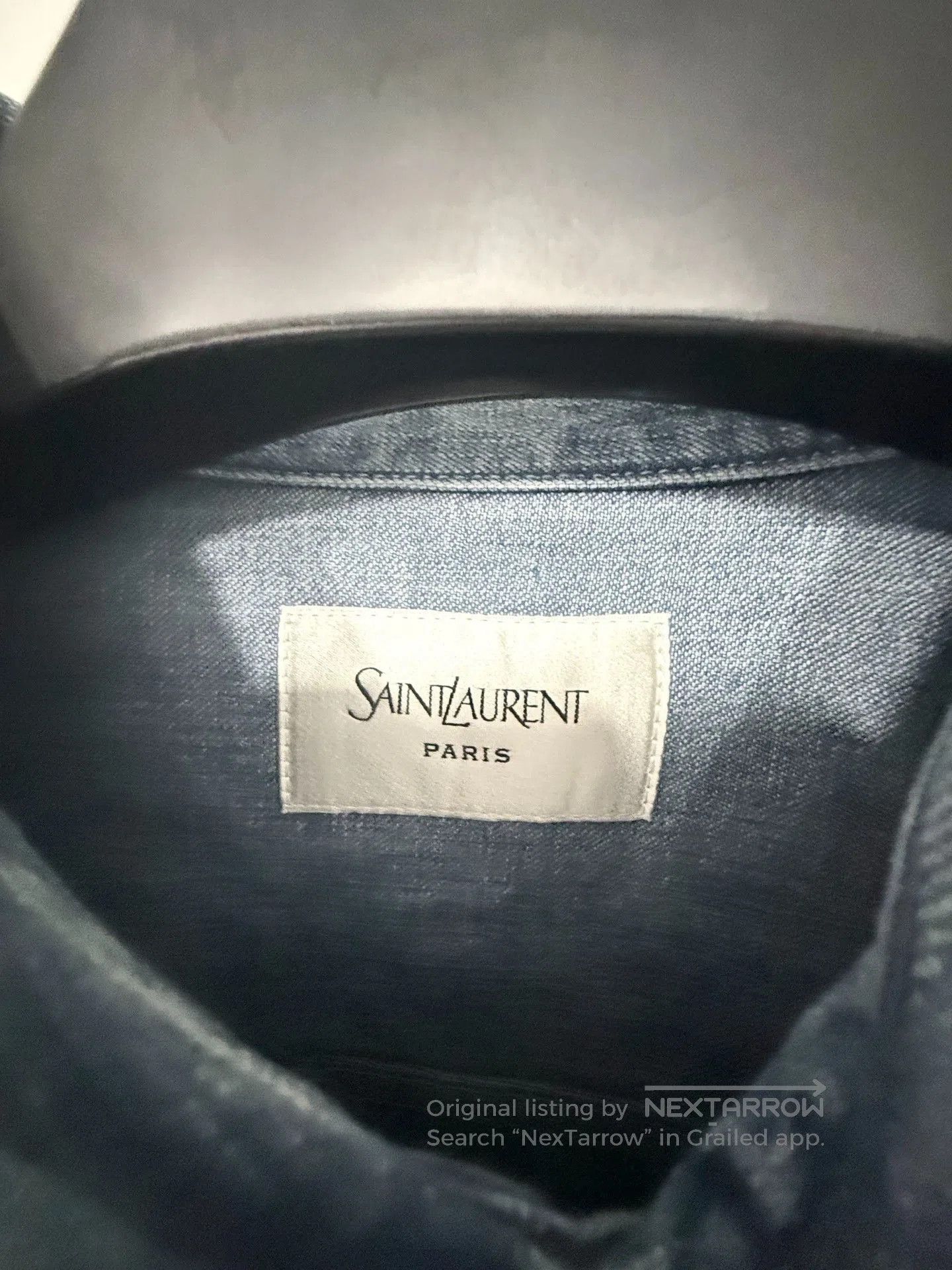 Saint Laurent Paris Saint Laurent SS25 Pointed Collar Denim Shirt. Size US L / EU 52-54 / 3 - 5 Thumbnail