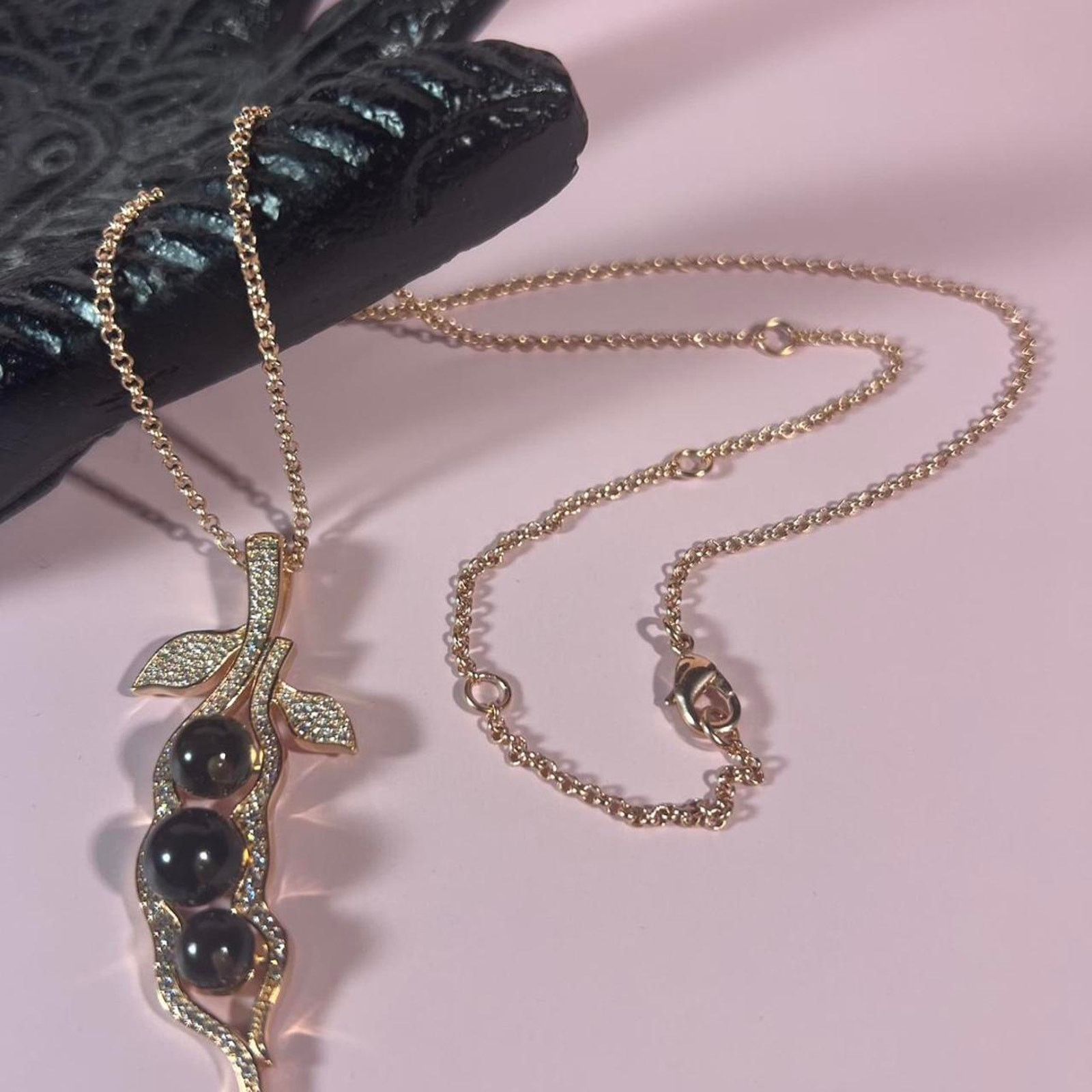 Jewelry Hespera rose gold pea pod necklace Size ONE SIZE - 1 Thumbnail