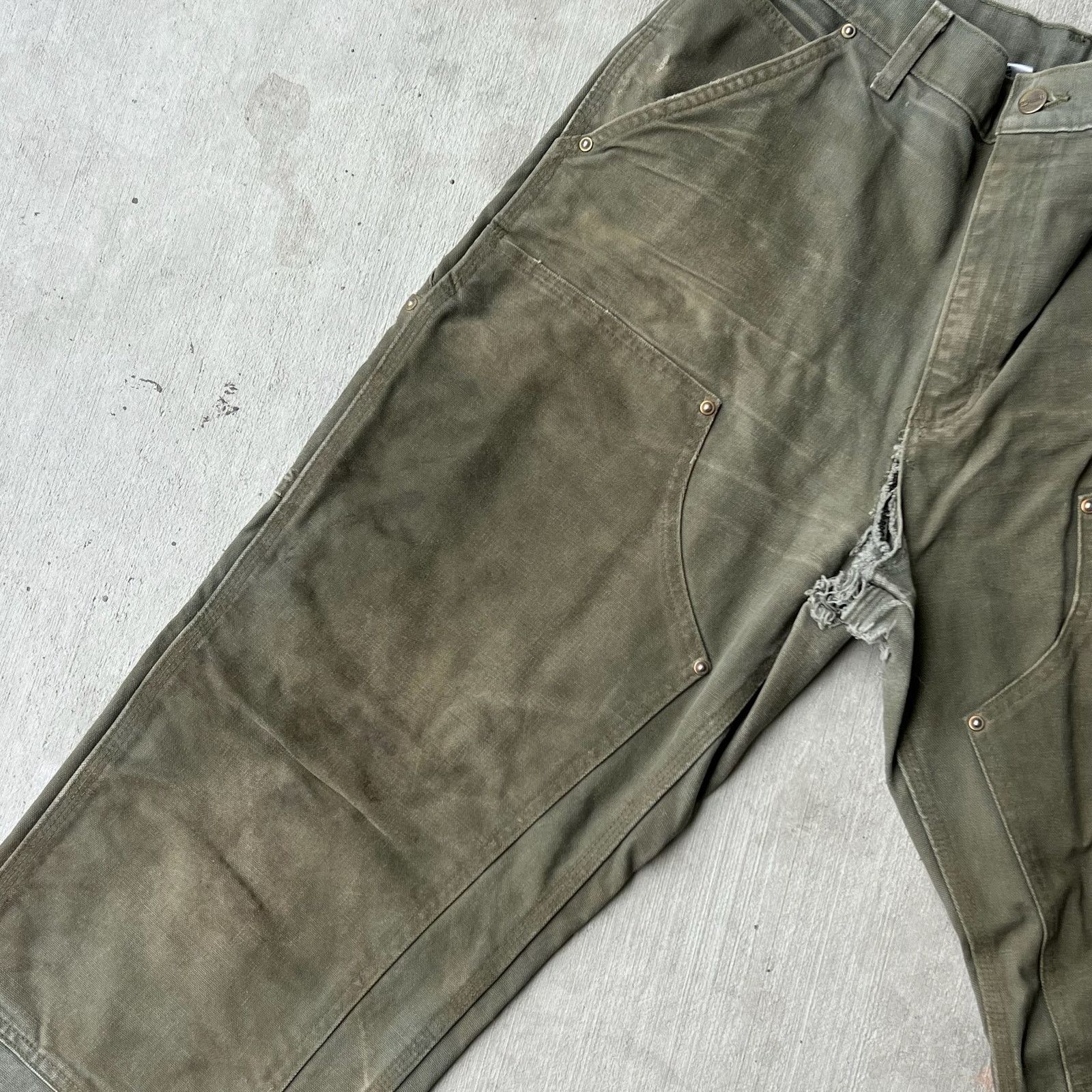 Carhartt × Vintage Carhartt MOS green double knee work wear carpenter pants Size US 33 - 5 Thumbnail