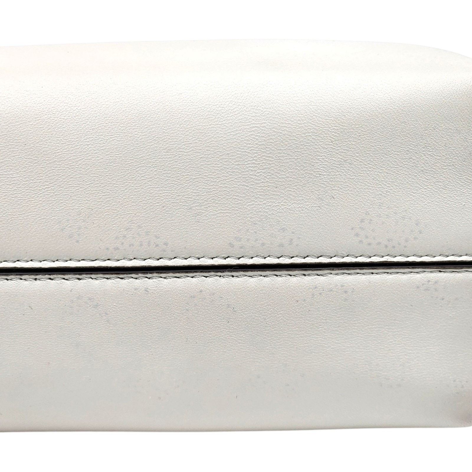 Fendi First Small White Leather Clutch Bag with Python Trim Size ONE SIZE - 6 Thumbnail