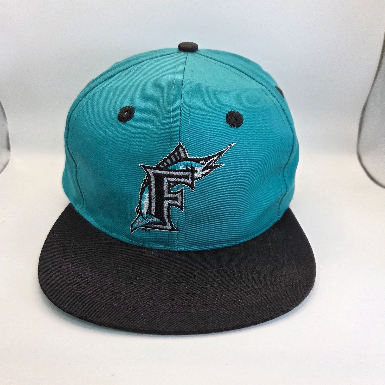 Vintage Vintage Florida Marlins Snapback Hat Teal Black 90s Annco Size ONE SIZE - 1 Thumbnail