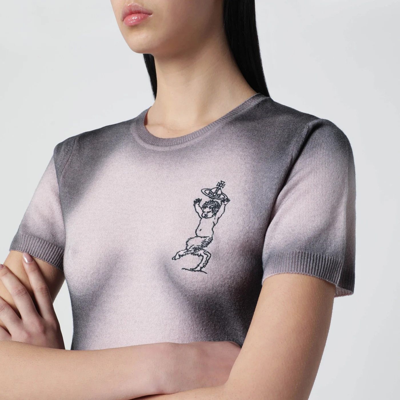 Vivienne Westwood o1d2blof0526 Dégradé-Effect Knit Top in Pink/Black Size XS / US 0-2 / IT 36-38 - 4 Thumbnail