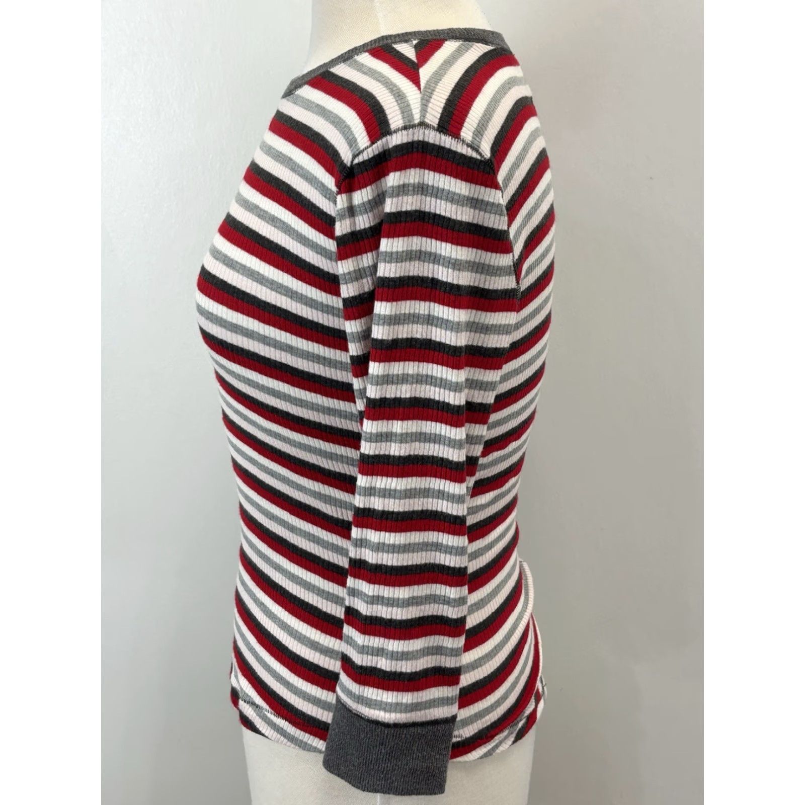 Free People Intimately Free People Good on You Stripe Round Hem Striped Top Medium Red Gray Size M / US 6-8 / IT 42-44 - 2 Thumbnail