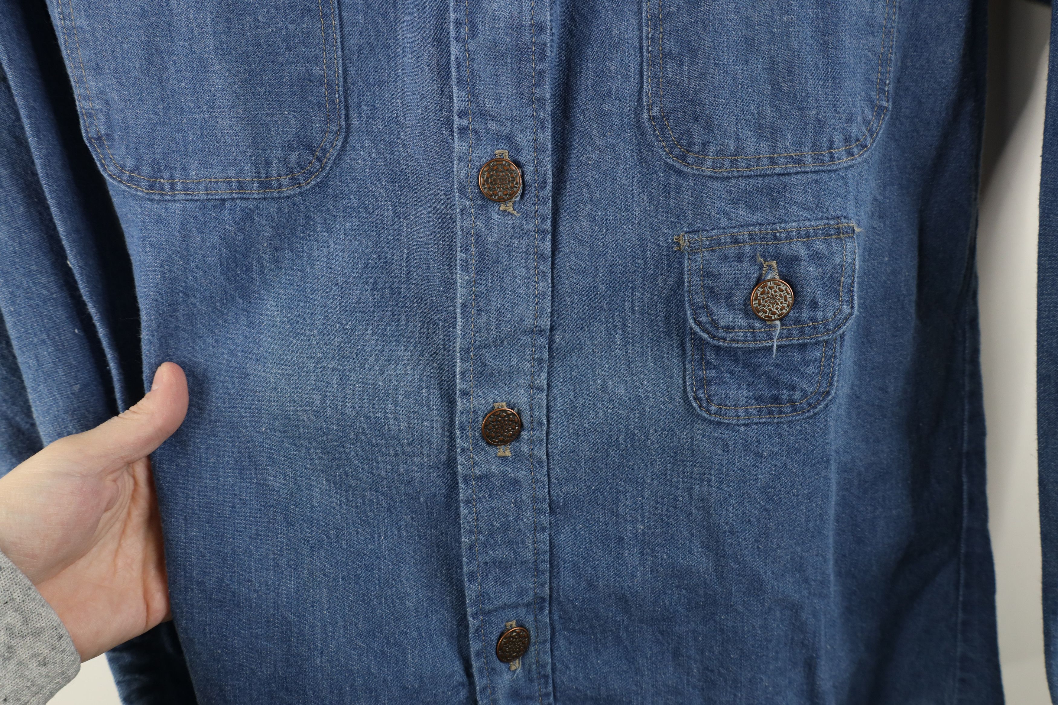 Gap × Vintage Vintage 70s The Gap Safari Bush Military Denim Button Shirt Size US M / EU 48-50 / 2 - 4 Thumbnail