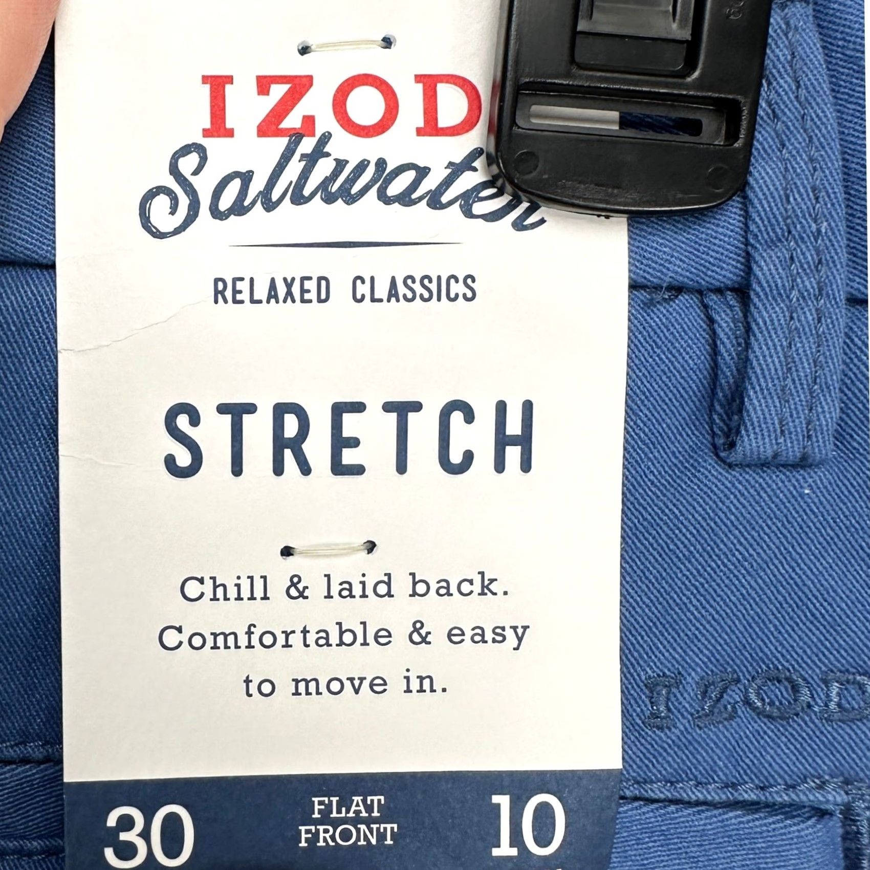 Izod VINTAGE? Izod Saltwater Mens Chino Golf Shorts 30 Blue Performance Stretch Flat Front NEW Size US 30 / EU 46 - 3 Thumbnail