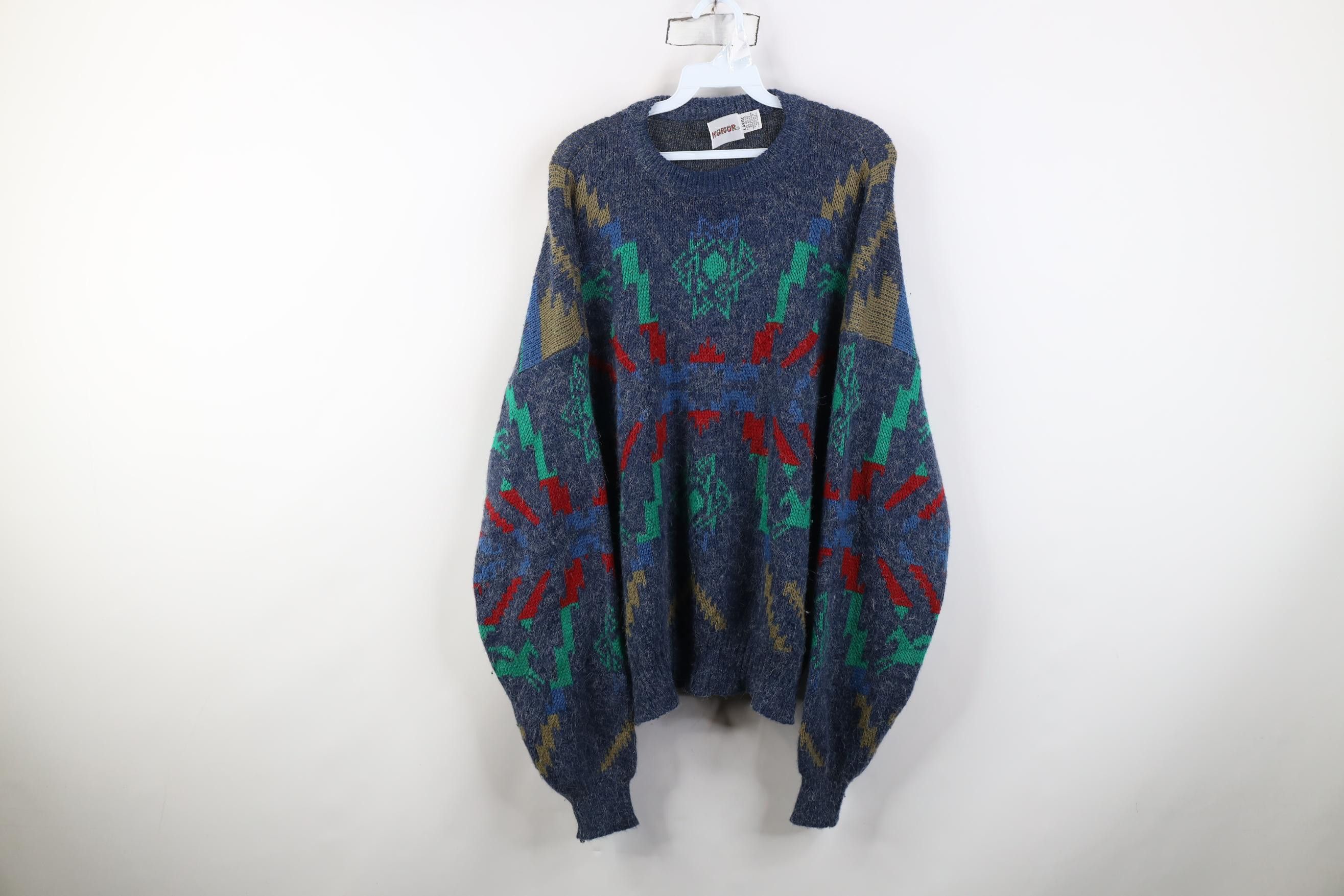 Vintage Vintage 90s Streetwear Pegasus Horse Knit Crewneck Sweater Size US L / EU 52-54 / 3 - 1 Thumbnail