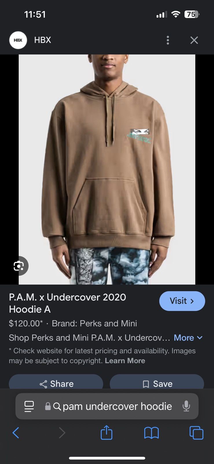 Perks And Mini × Undercover P.A.M. X UNDERCOVER 2020 HOODIE A Size US L / EU 52-54 / 3 - 7 Thumbnail