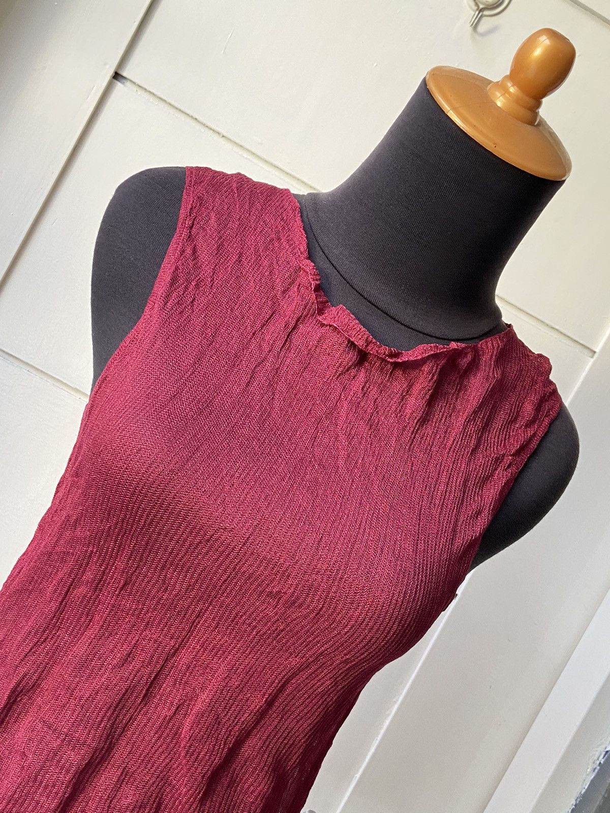 DKNY DKNY Maroon Mesh Sleeveless T-shirt Size XXS / US 00 / IT 34 - 9 Thumbnail