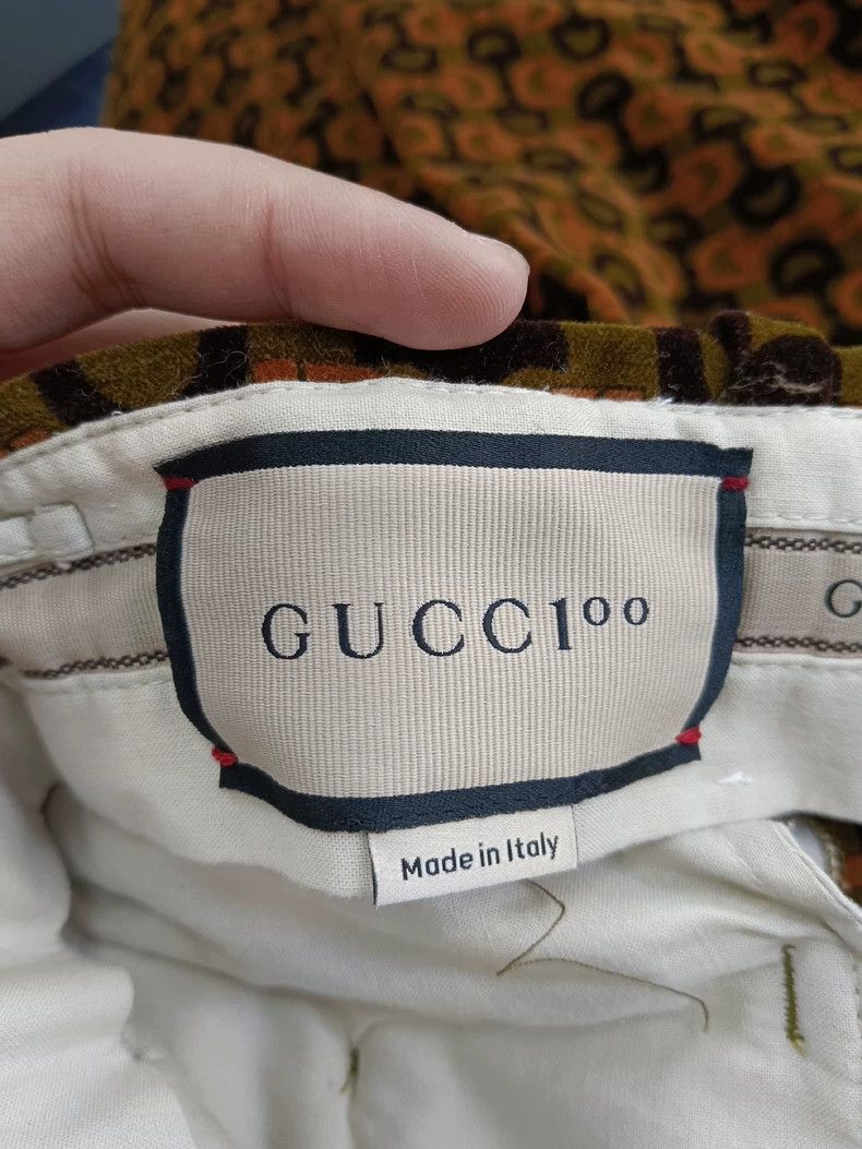Gucci Gucci Velvet full-print casual wide-leg trousers 2504-Nexta Size 32" / US 10 / IT 46 - 3 Thumbnail