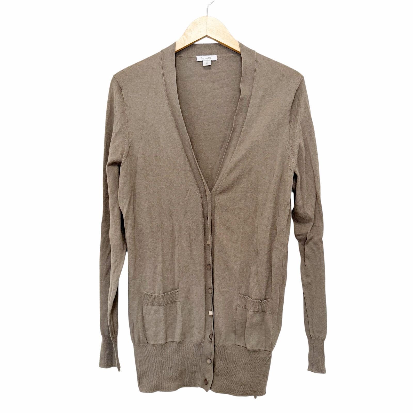Other Garnet Hill Brown Cotton Button Front Cardigan Sz XL Size XL / US 12-14 / IT 48-50 - 1 Thumbnail