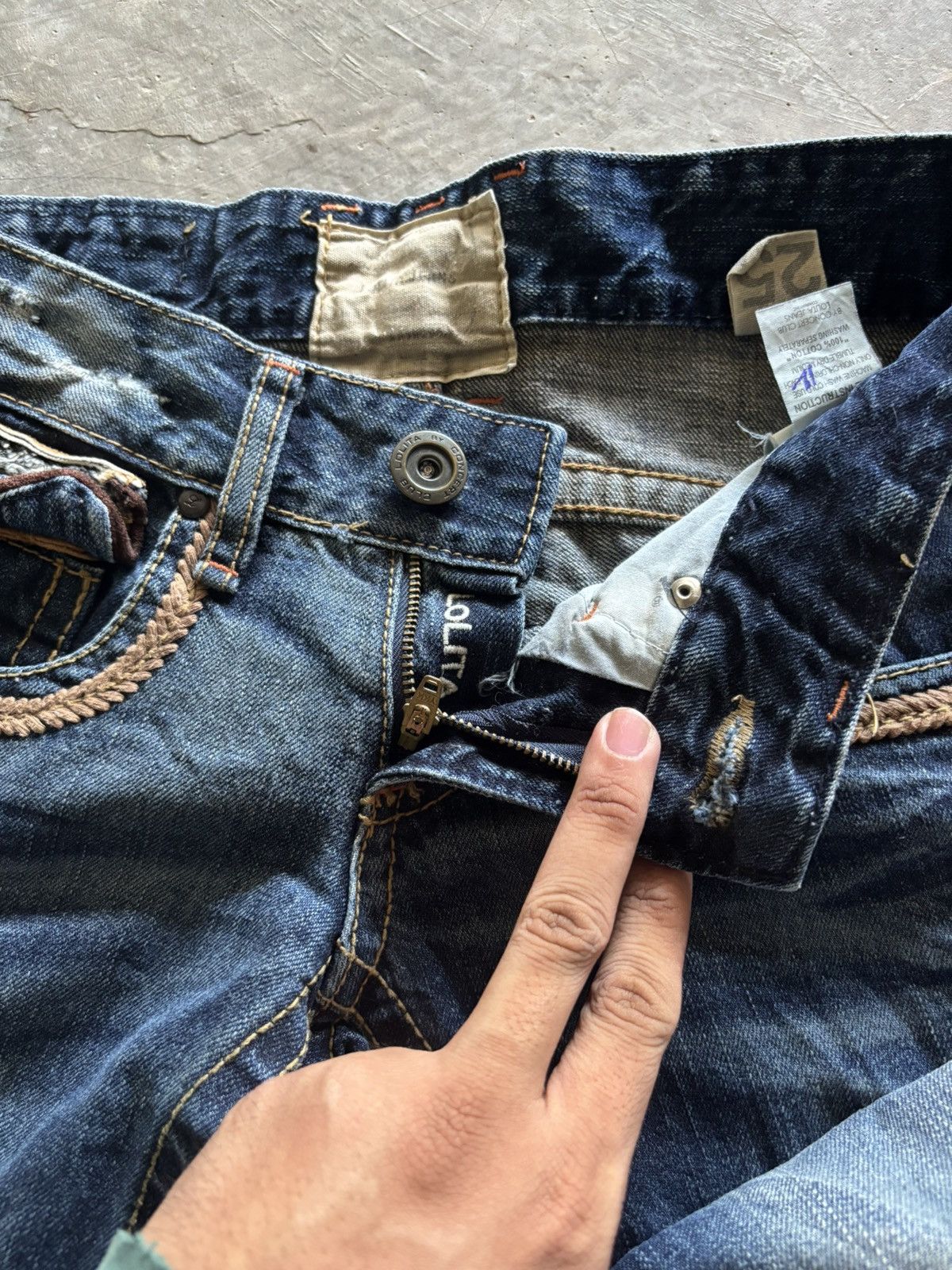 If Six Was Nine LOLITA flare up western style washed distressed japanese Size US 27 - 4 Thumbnail