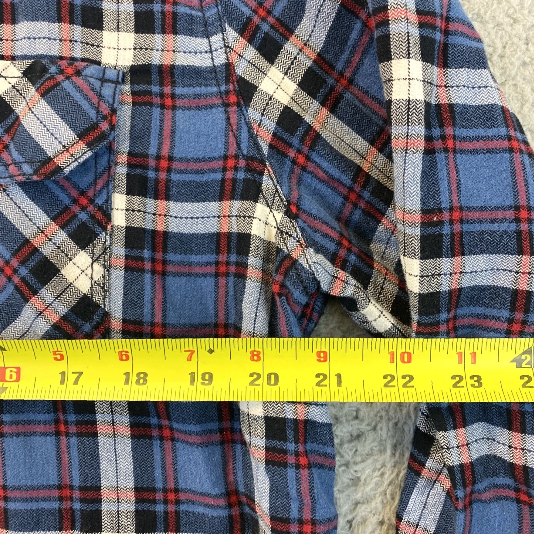 Vintage American Rag Classic Button Dress Shirt Mens Large Blue Plaid Long Sleeve Size US L / EU 52-54 / 3 - 5 Thumbnail