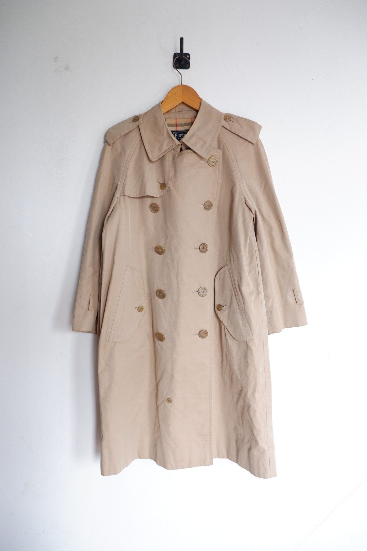 Burberry Vintage 80s Burberry London Checked Double Breast Trenchcoat Size US S / EU 44-46 / 1 - 1 Thumbnail