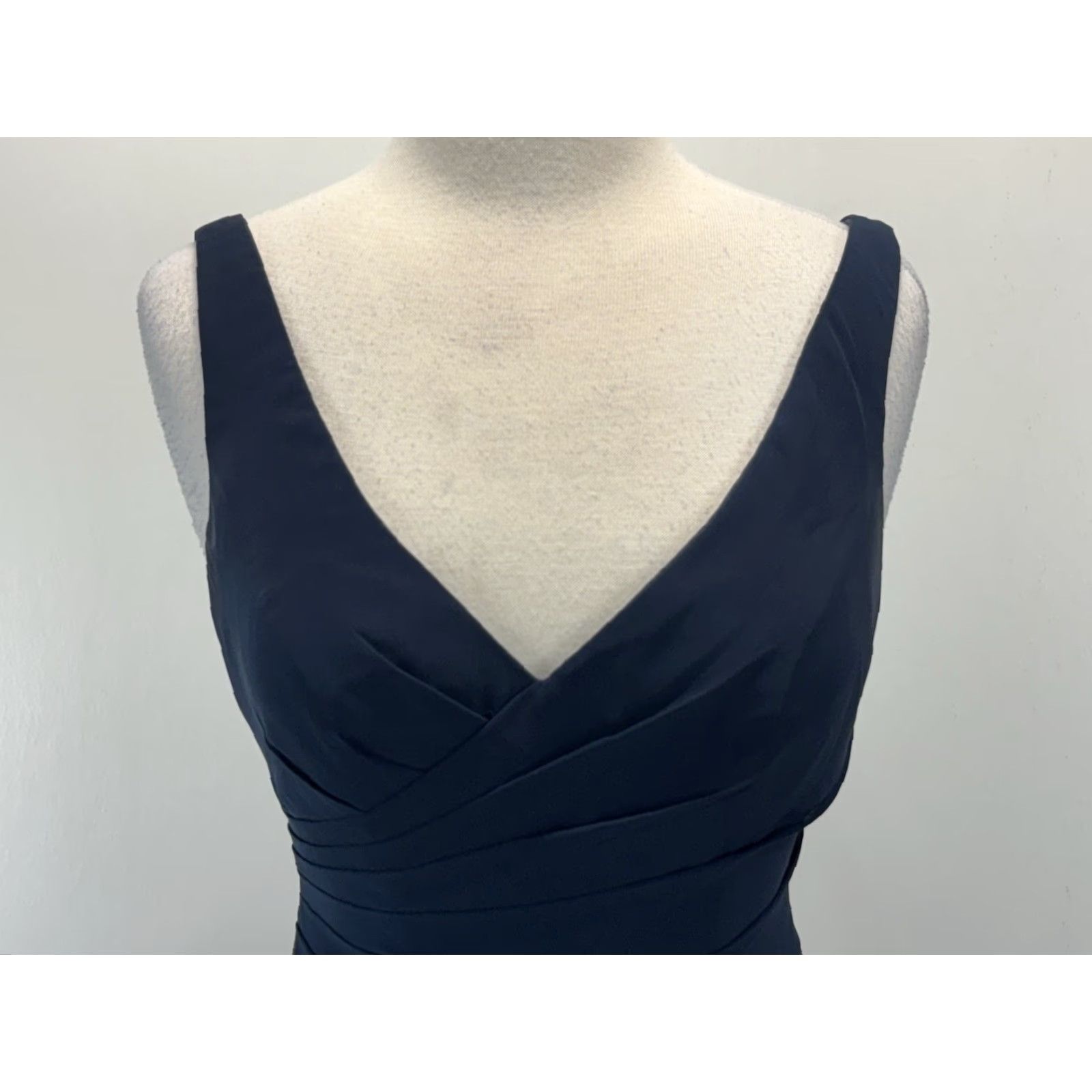Vintage VINTAGE Azazie Bridesmaid Dress Gown Sleeveless Chiffon Evening Navy Small Women Size ONE SIZE - 5 Thumbnail