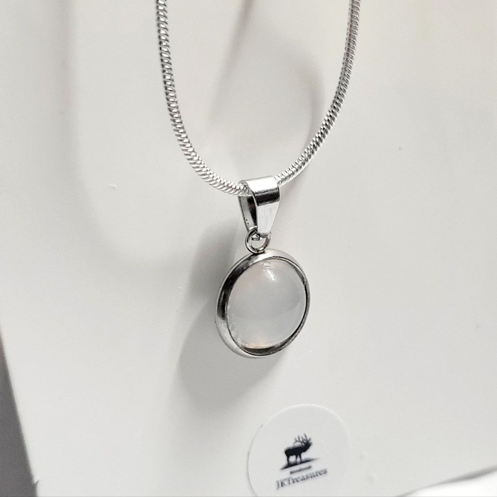 Handmade Natural Moonstone 925 Sterling Silver Pendant Necklace Size ONE SIZE - 2 Thumbnail