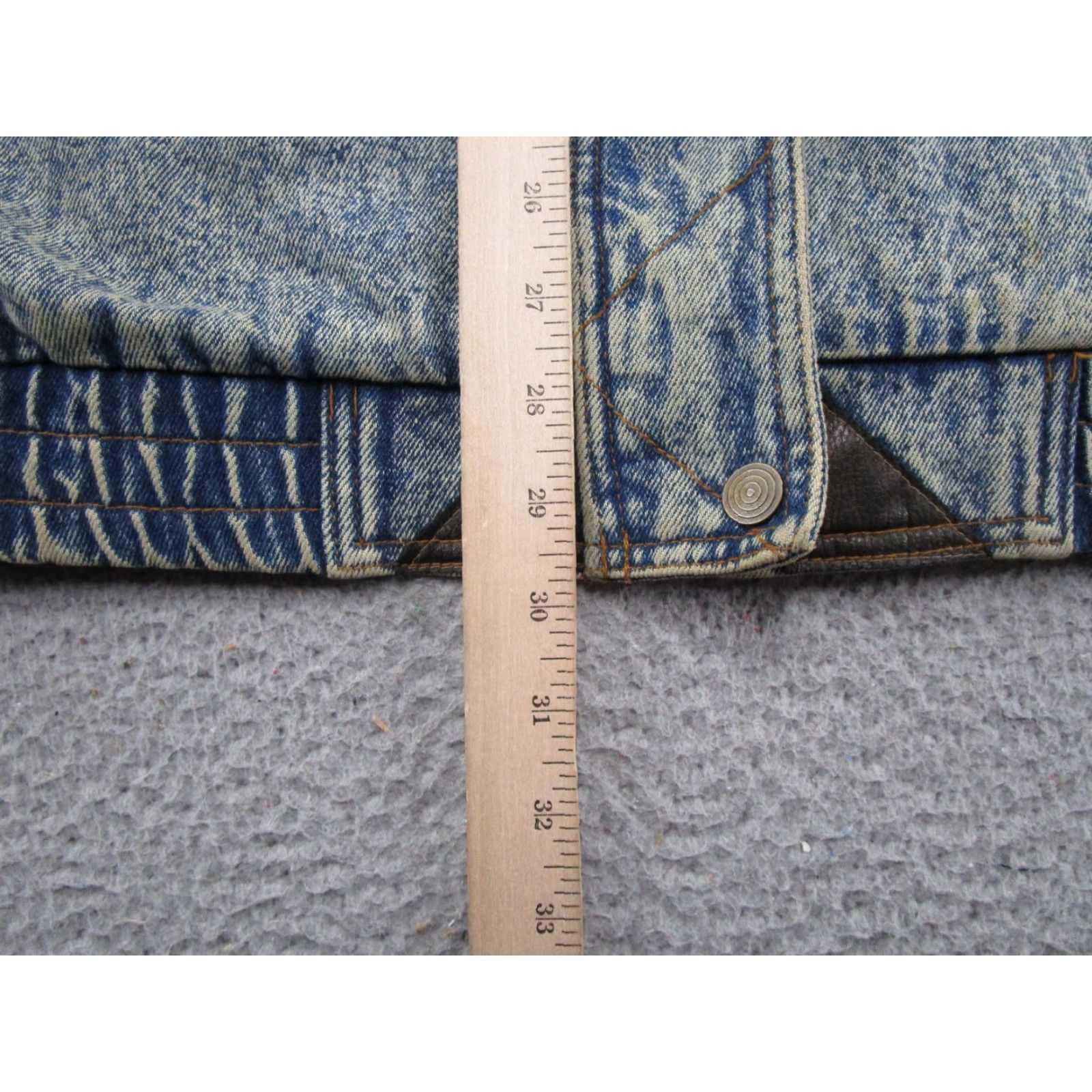 Vintage VINTAGE Current Seen Blue Denim Western Plaid Jacket Women 20W Mid-Length 3/4 Sleeve Button Lined Pockets Knit? Size 3XL / US 20-22 - 7 Thumbnail
