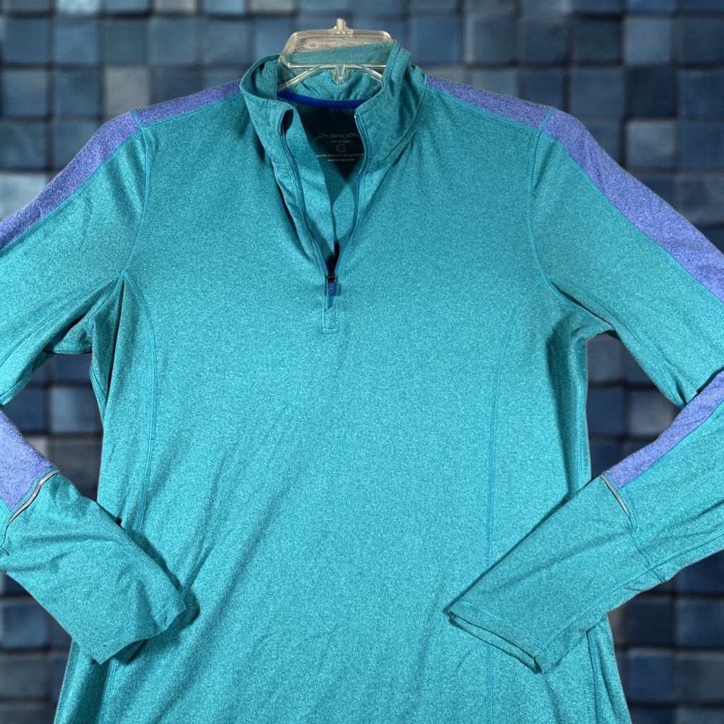 Brooks Brooks Equilibrium Pullover Womens Large Blue 1/4 Zip Running Long Sleeve Top Size L / US 10 / IT 46 - 1 Thumbnail