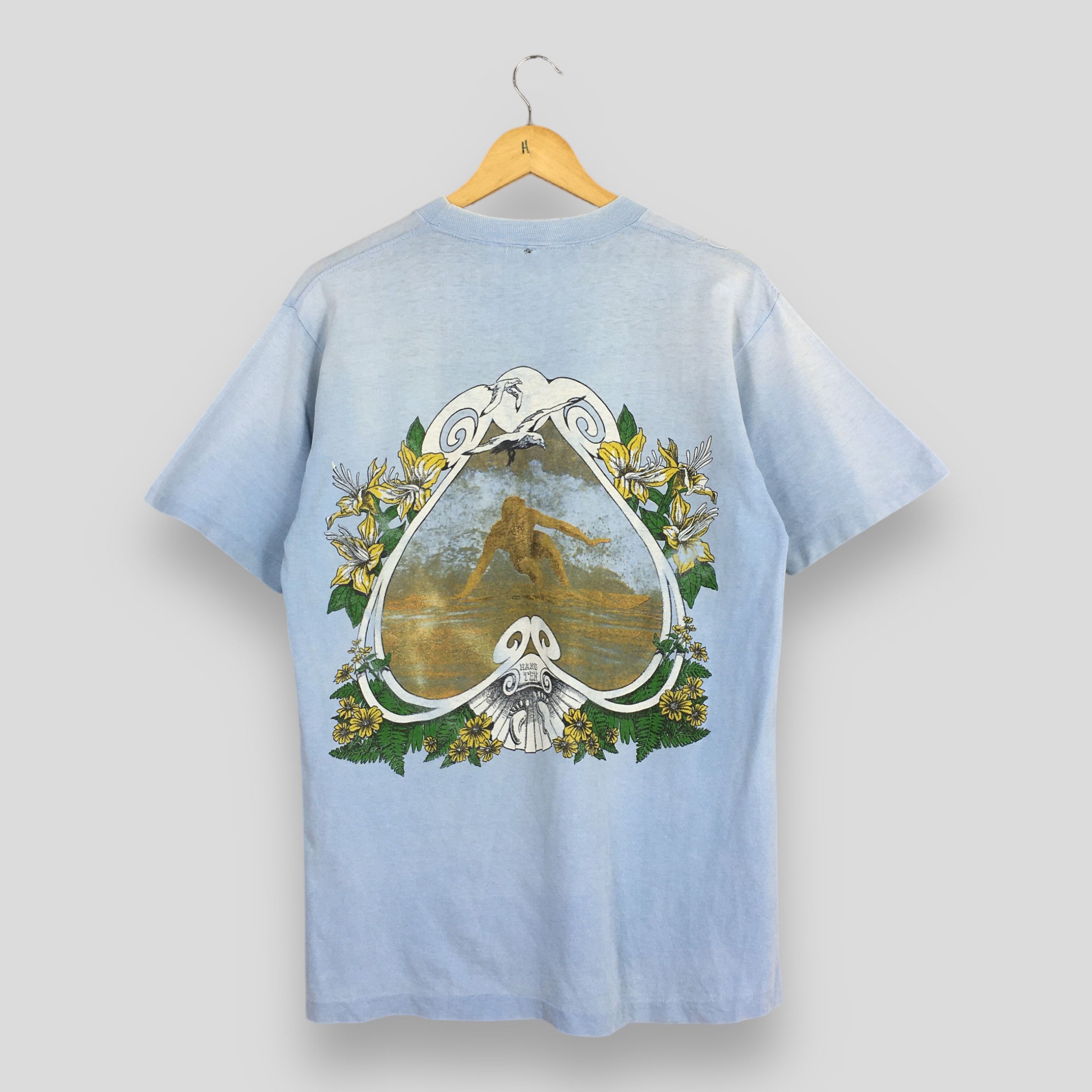 Hang Ten Vintage 1980's Hang Ten Surfing Footprint T shirt M Size US M / EU 48-50 / 2 - 1 Thumbnail