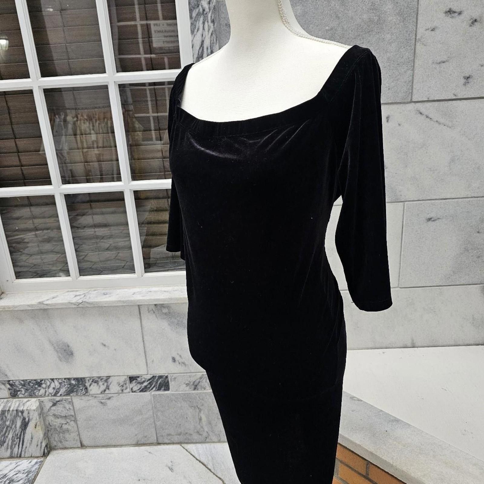Other Women's Black Velvet Dress Size XL / US 12-14 / IT 48-50 - 4 Thumbnail