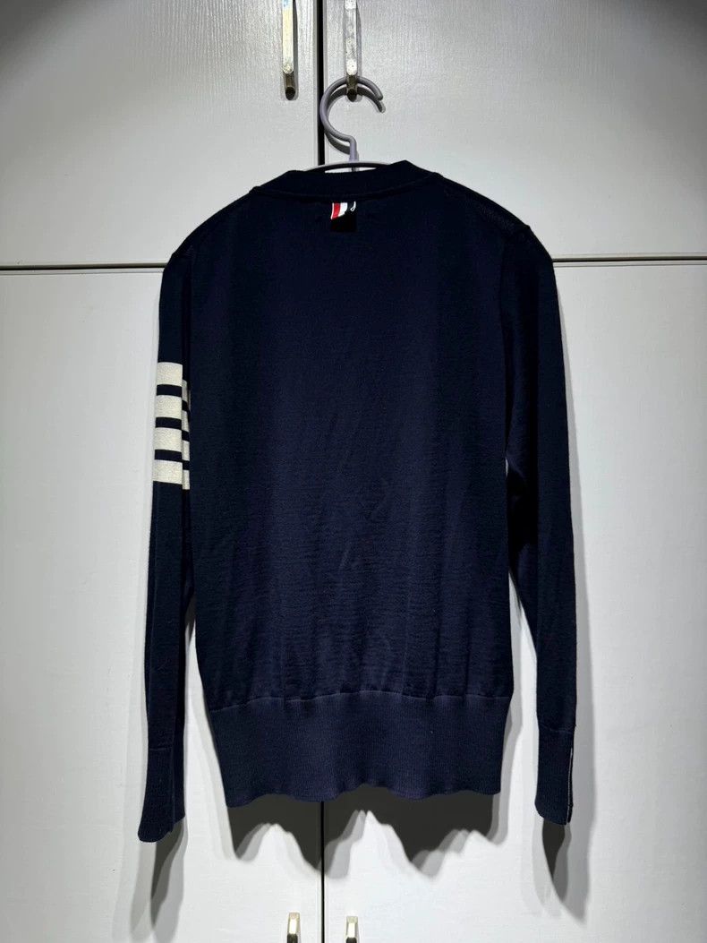 Thom Browne Thom browne Dark blue four-bar wool cardigan jacket 2503-N Size US XS / EU 42 / 0 - 2 Thumbnail