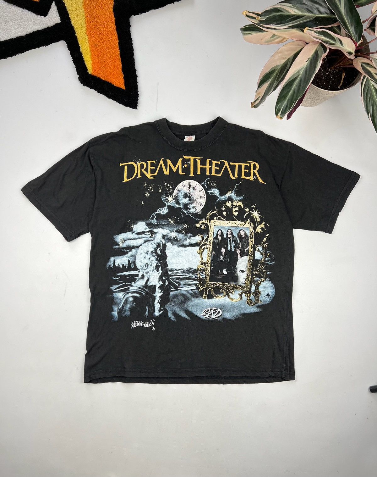 Image of Band Tees x Rock Tees 90's Dream Theater Vintage Full Print T Shirt in Black, Men's (Size XL)