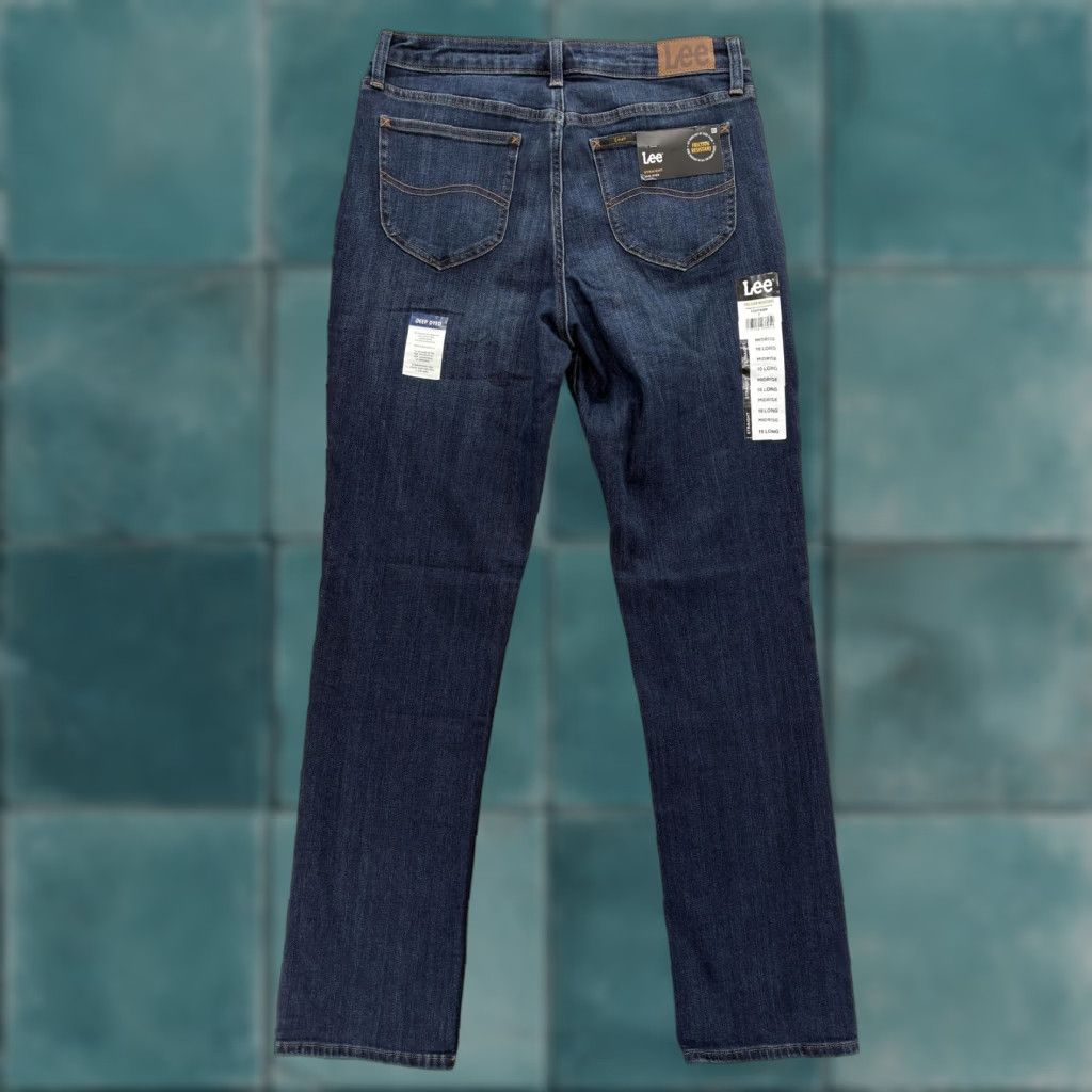 Lee VINTAGE Lee Jeans Womens 10 Tall Straight Denim Blue Mid Rise Stretch NWT Size 32" / US 10 / IT 46 - 1 Thumbnail