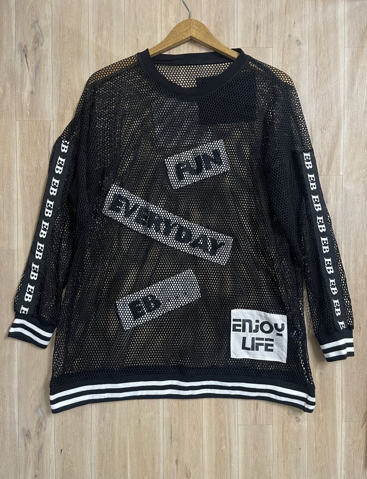 Japanese Brand Vintage Net Shirt Clubbing by EB Japan Enjoy Life XL Size US XL / EU 56 / 4 - 1 Thumbnail