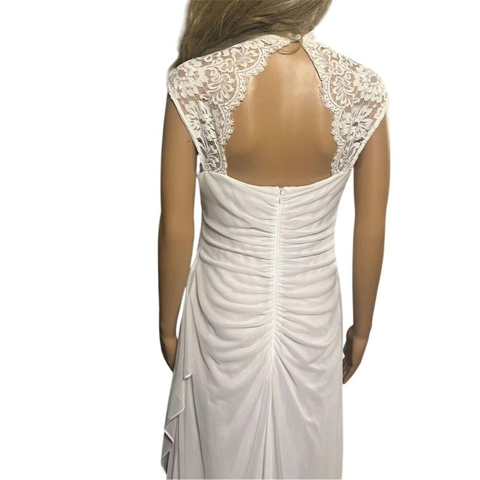 Other Xscape 10 White Lace Cap Sleeve wedding rehearsal bridal Size L / US 10 / IT 46 - 7 Thumbnail
