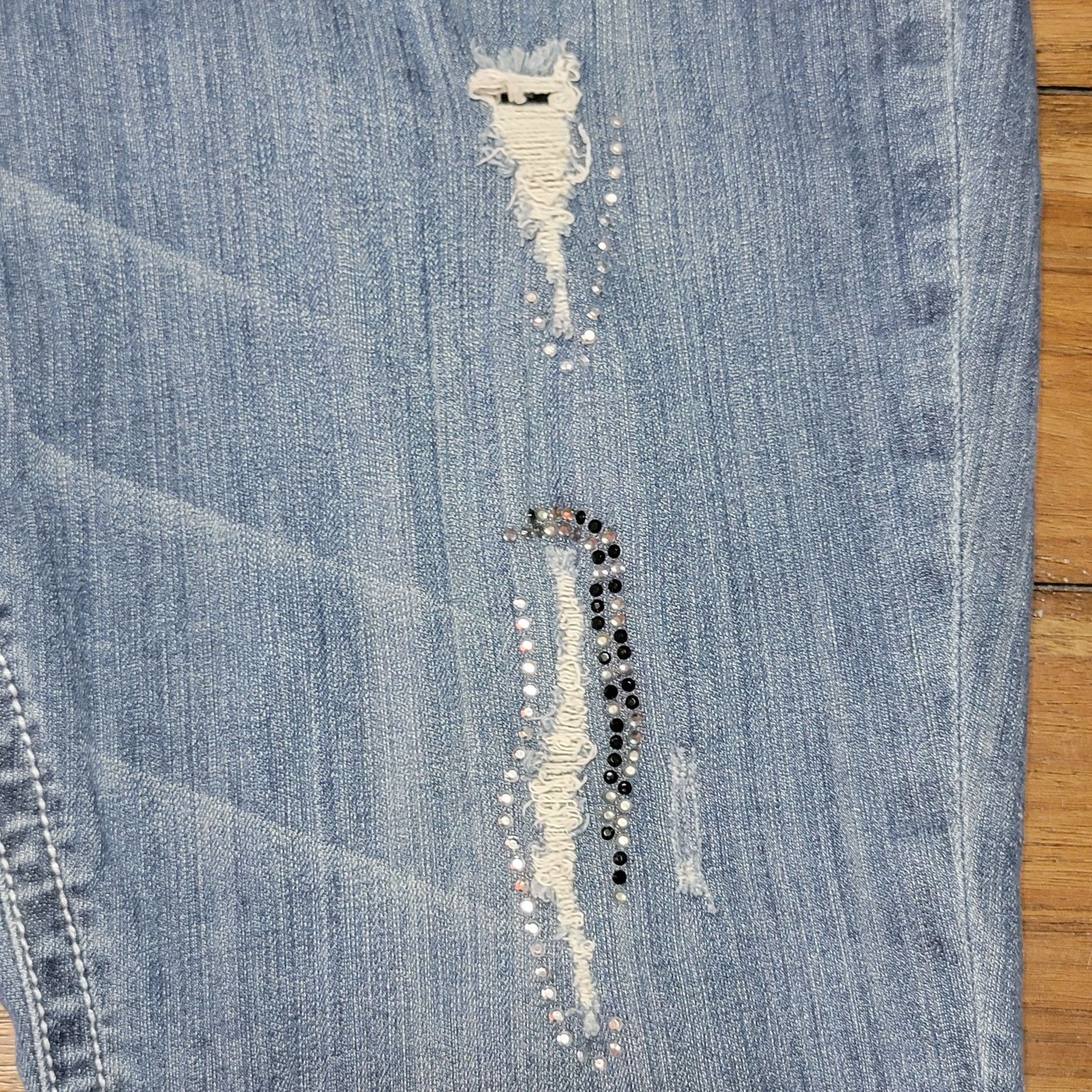 Seven 7 Seven7 Straight Denim Jeans w/ Front Bling - Size 24 Size 42" / US 20 - 3 Thumbnail