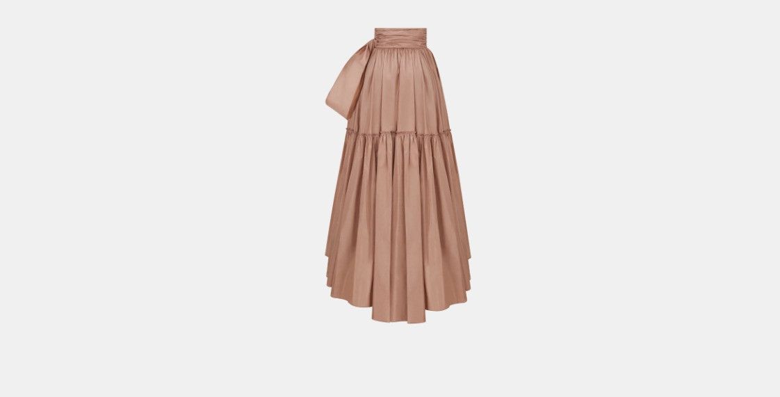 Dior o1w1db10225 Silk Taffeta Skirt in Pink Size 28" / US 6 / IT 42 - 2 Thumbnail