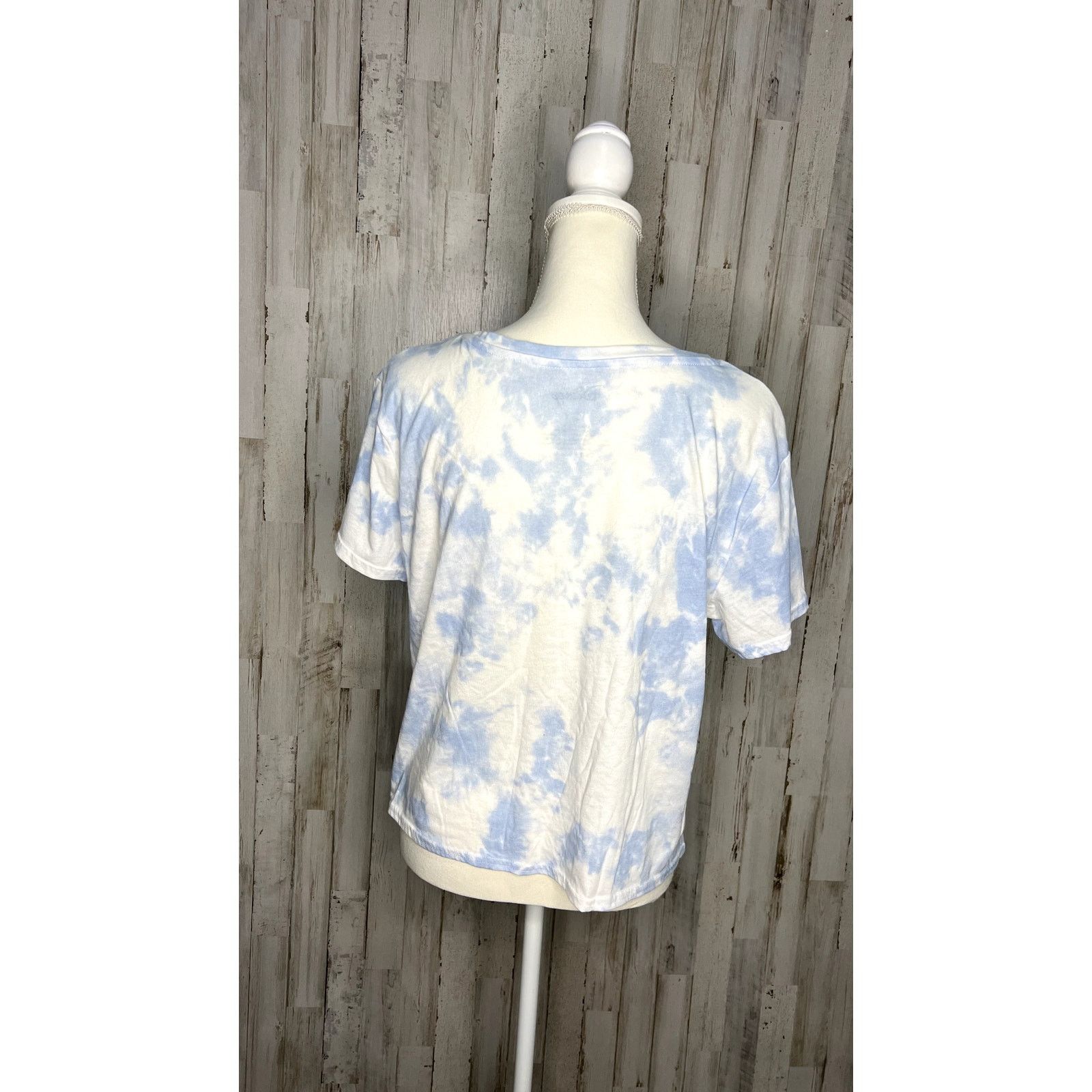 Disney Disney Lilo & Stitch Womens XL Blue Graphic Tie-Dye Crop Top Size XL / US 12-14 / IT 48-50 - 3 Thumbnail