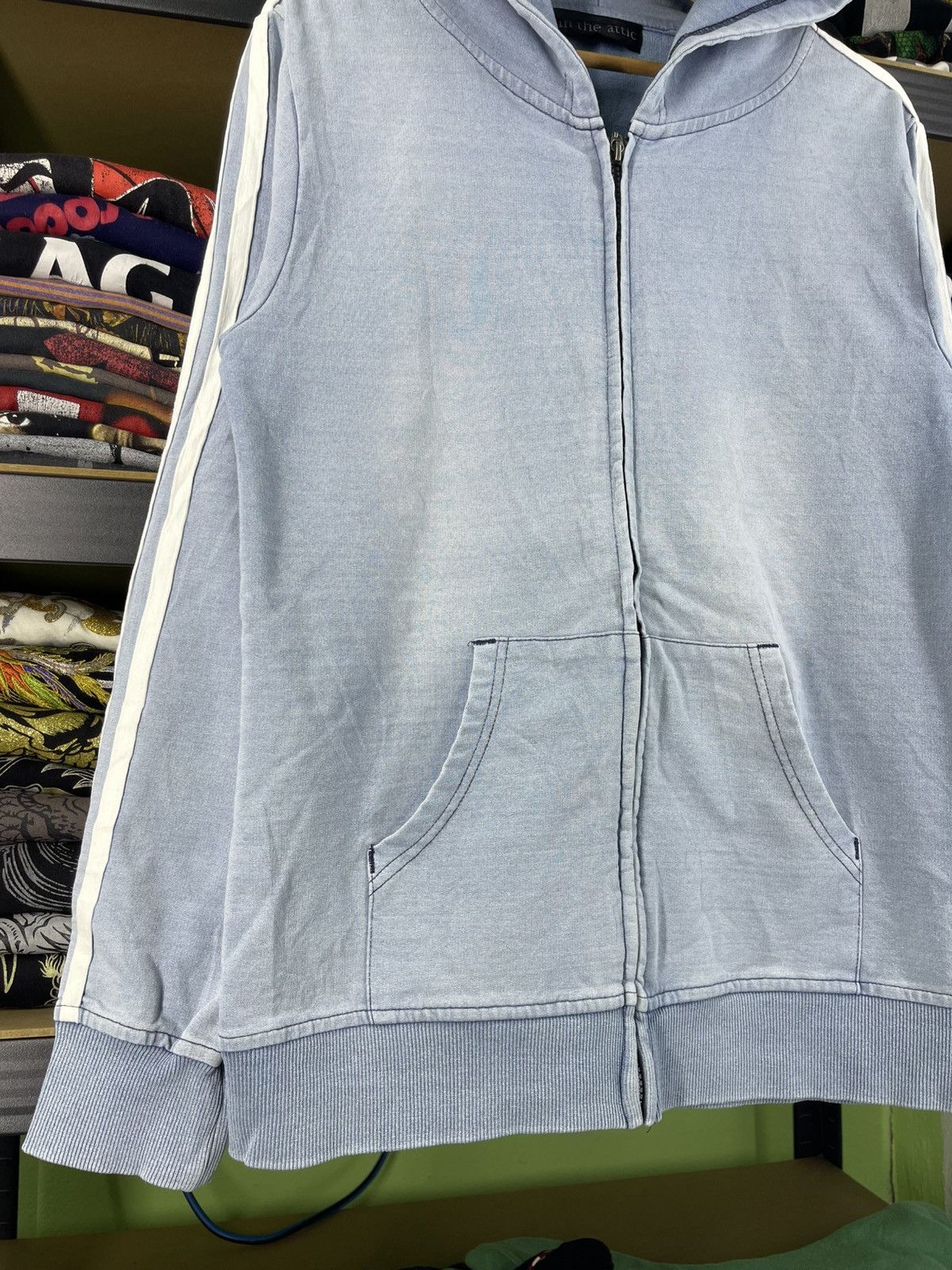 In The Attic Vintage In The Attic Zip Hoodie White Stripes Size US L / EU 52-54 / 3 - 5 Thumbnail