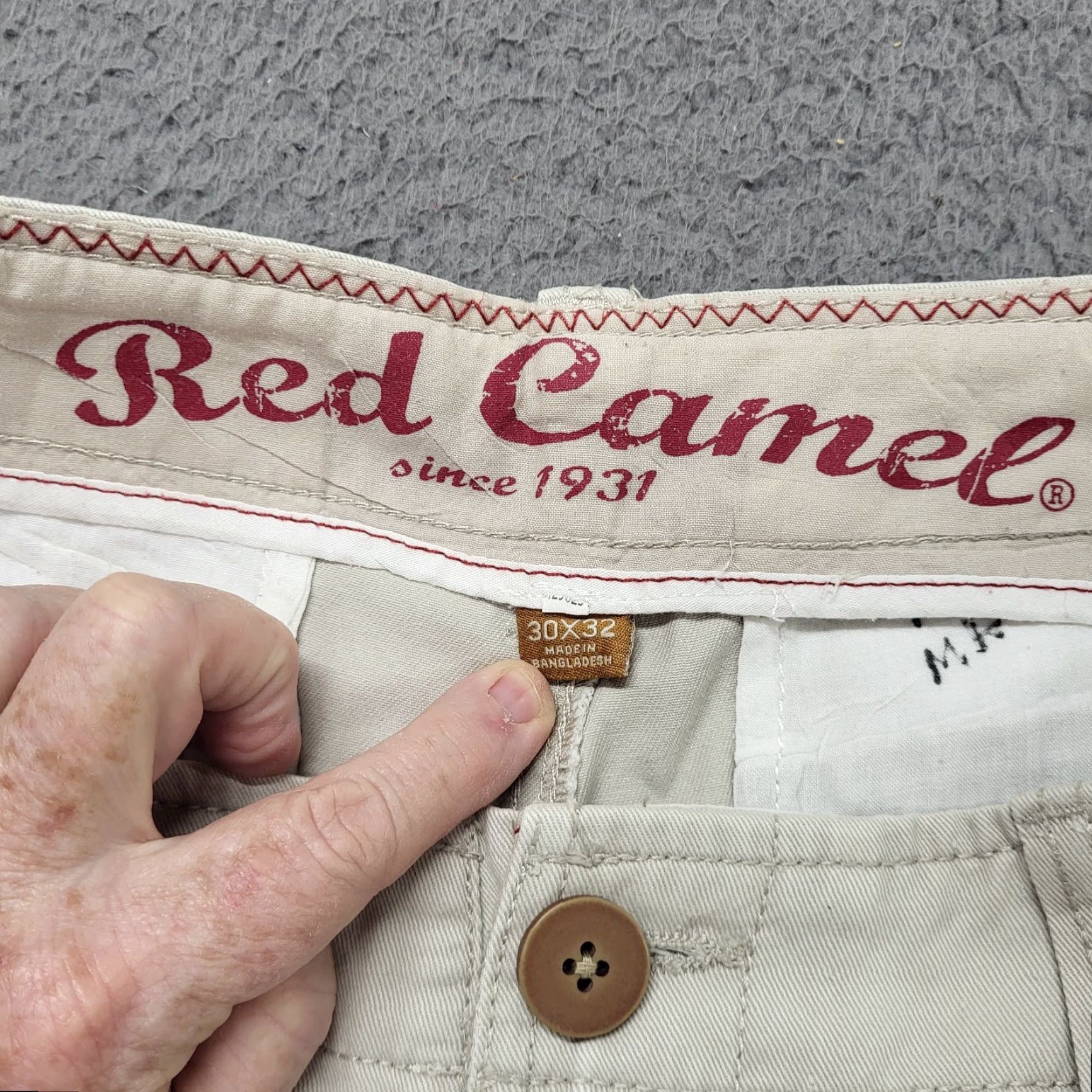 Camel Red Camel Khaki Pants Men's 30x28 Beige Straight Leg Professional Hemmed Pants Mens Size 30x28 Khaki Beige Straight Leg Casual Workwear Travel Size US 30 / EU 46 - 2 Thumbnail