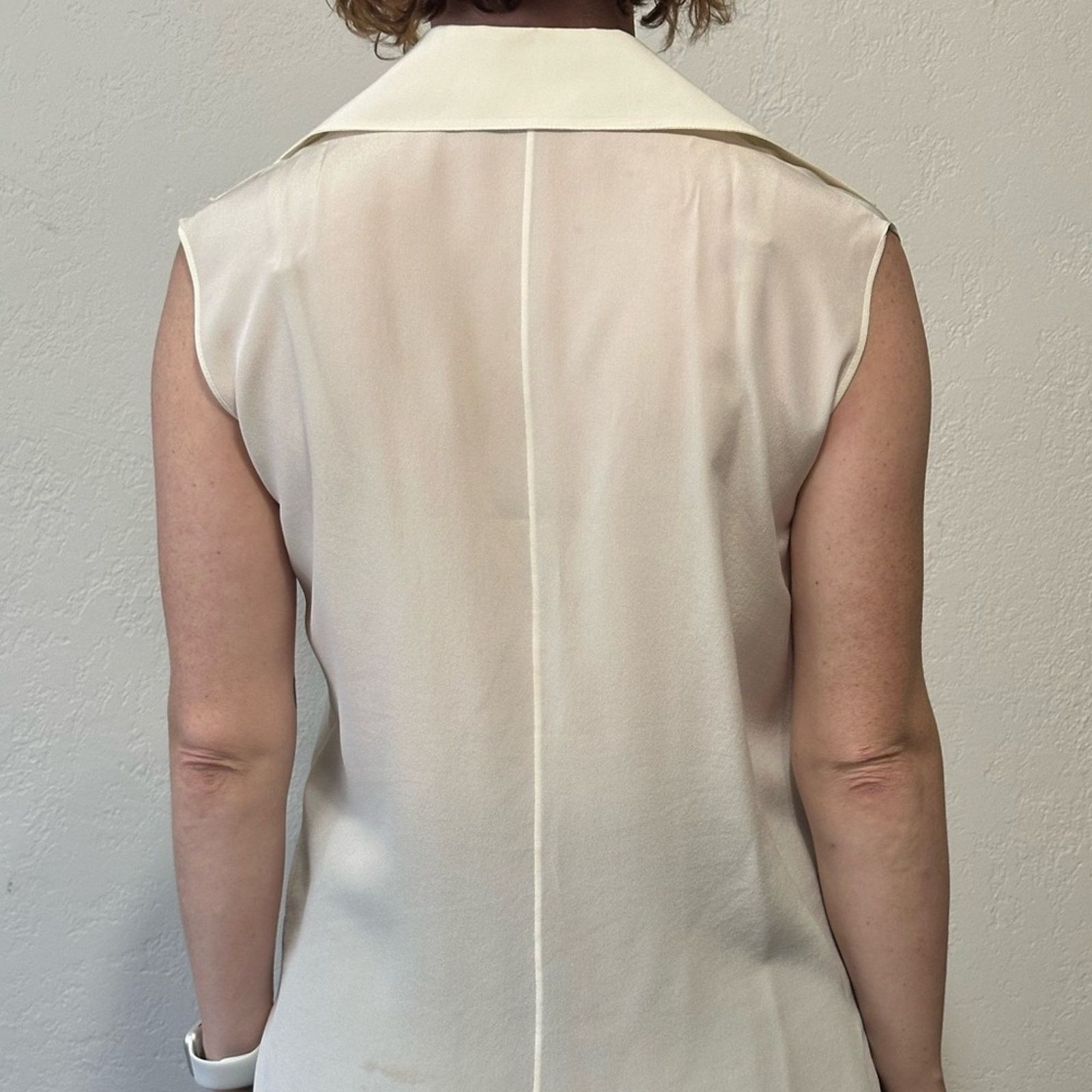 Chloe '15 Romantic Ruffle Silk Blouse in Milk FR 36 Sleeveless Size XS / US 0-2 / IT 36-38 - 8 Thumbnail